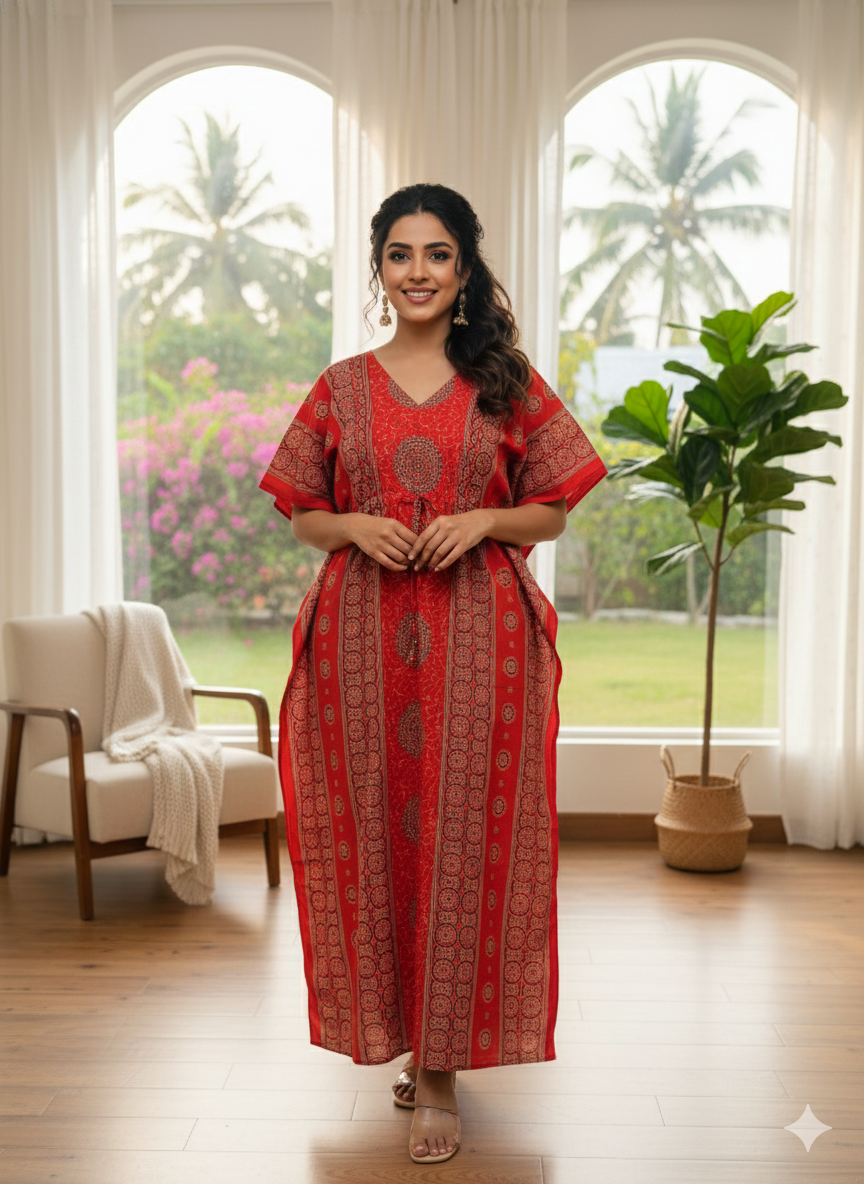 Ajrak feeding kaftans