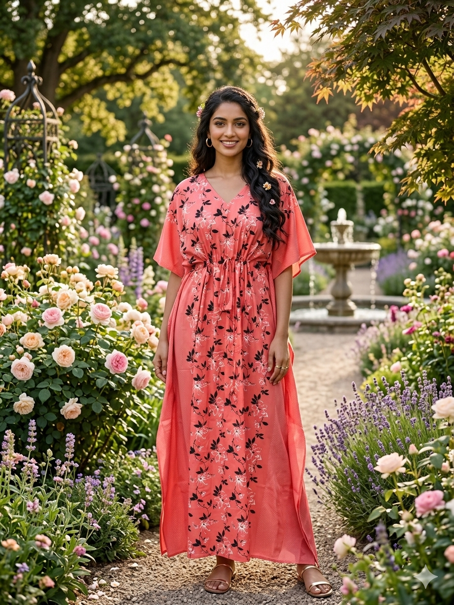 Floral nonfeeding kaftans
