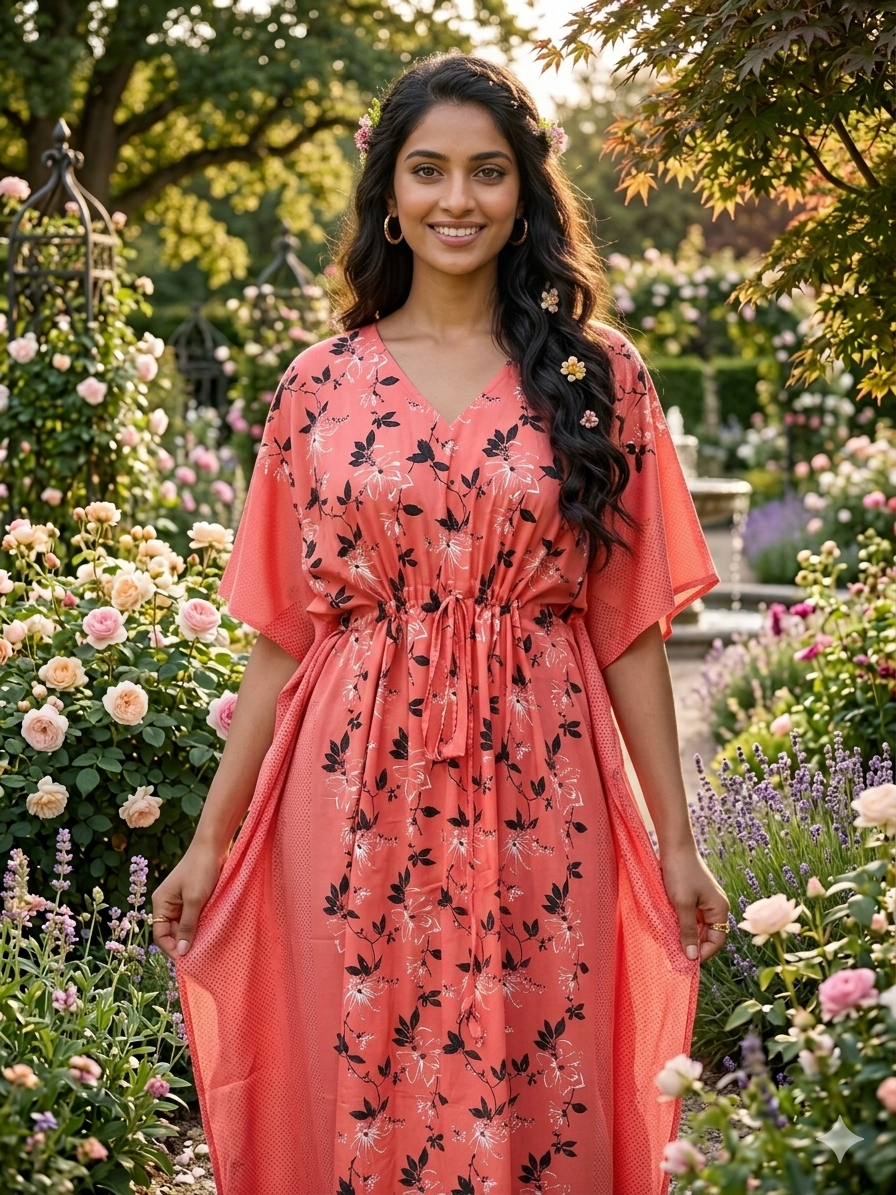 Floral nonfeeding kaftans