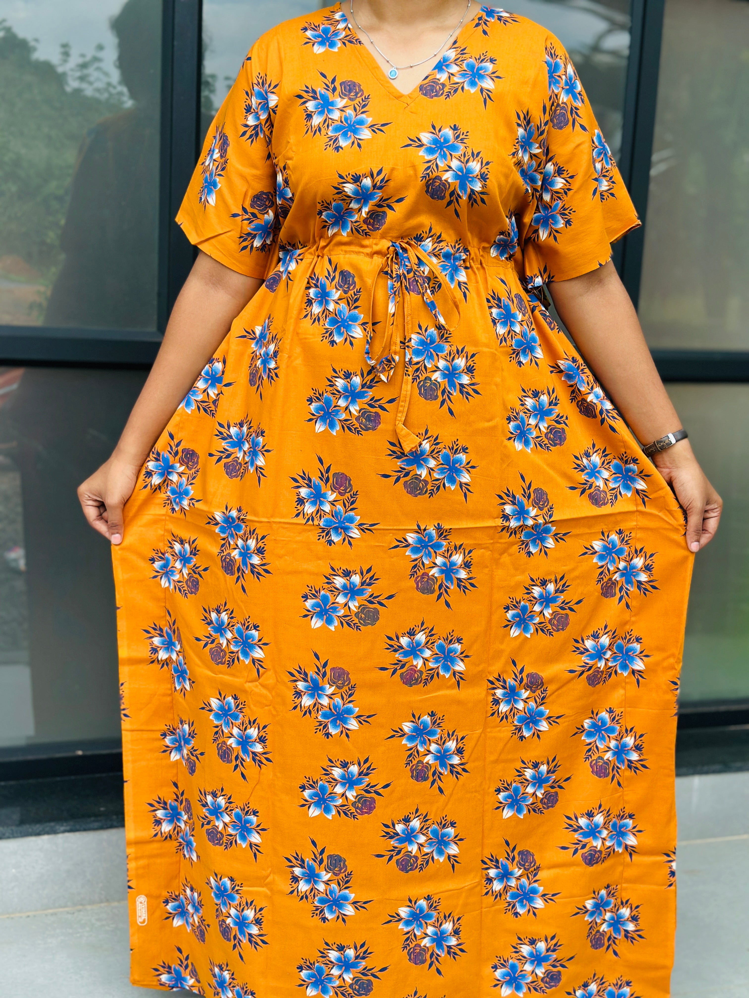 Mustard yellow feeding kaftans