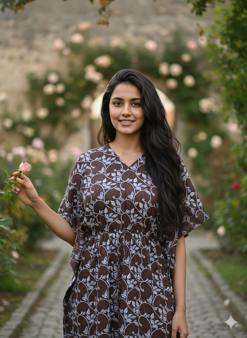 Kalankari feeding kaftans-brown