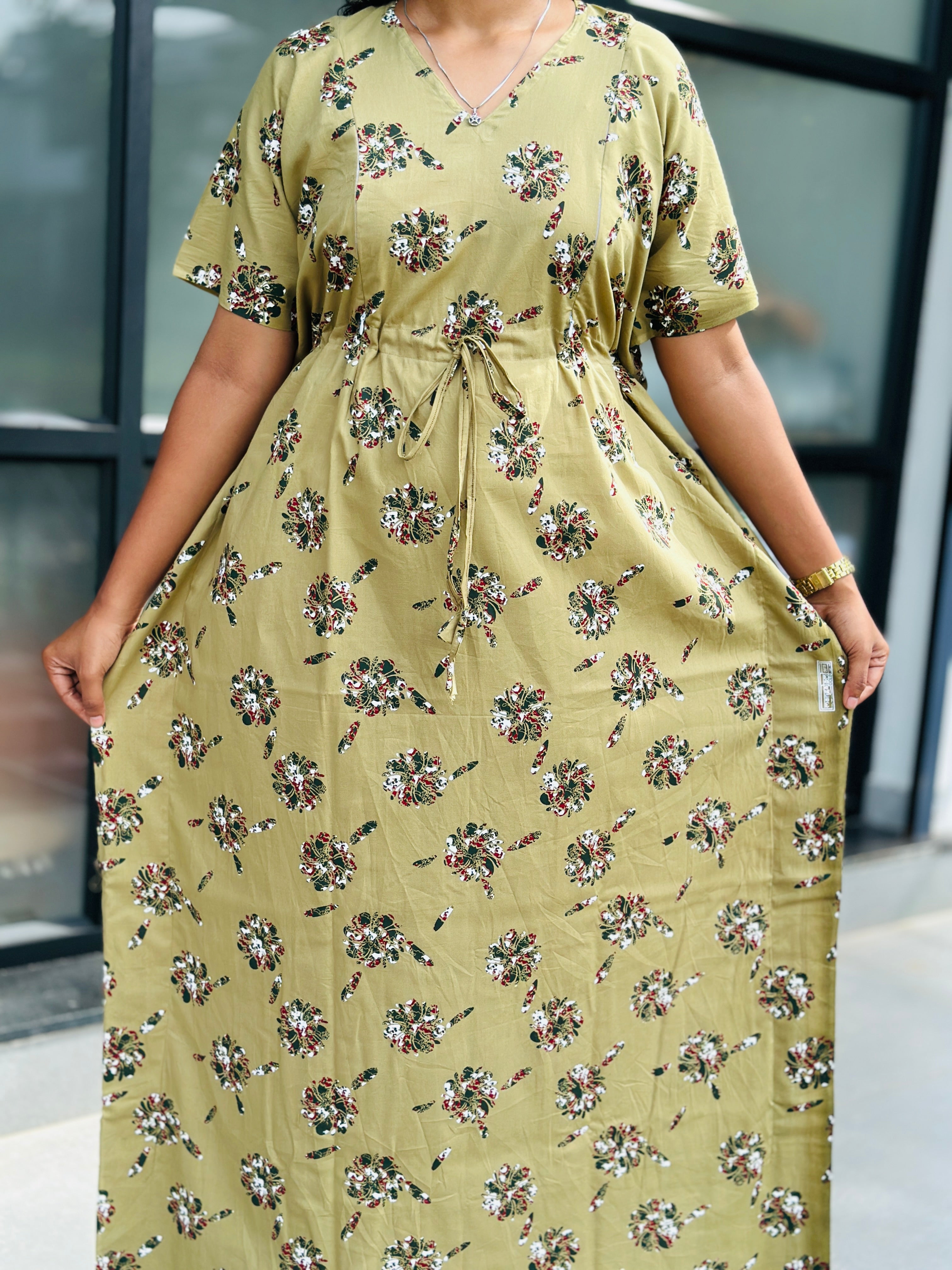 pastel green feeding kaftan