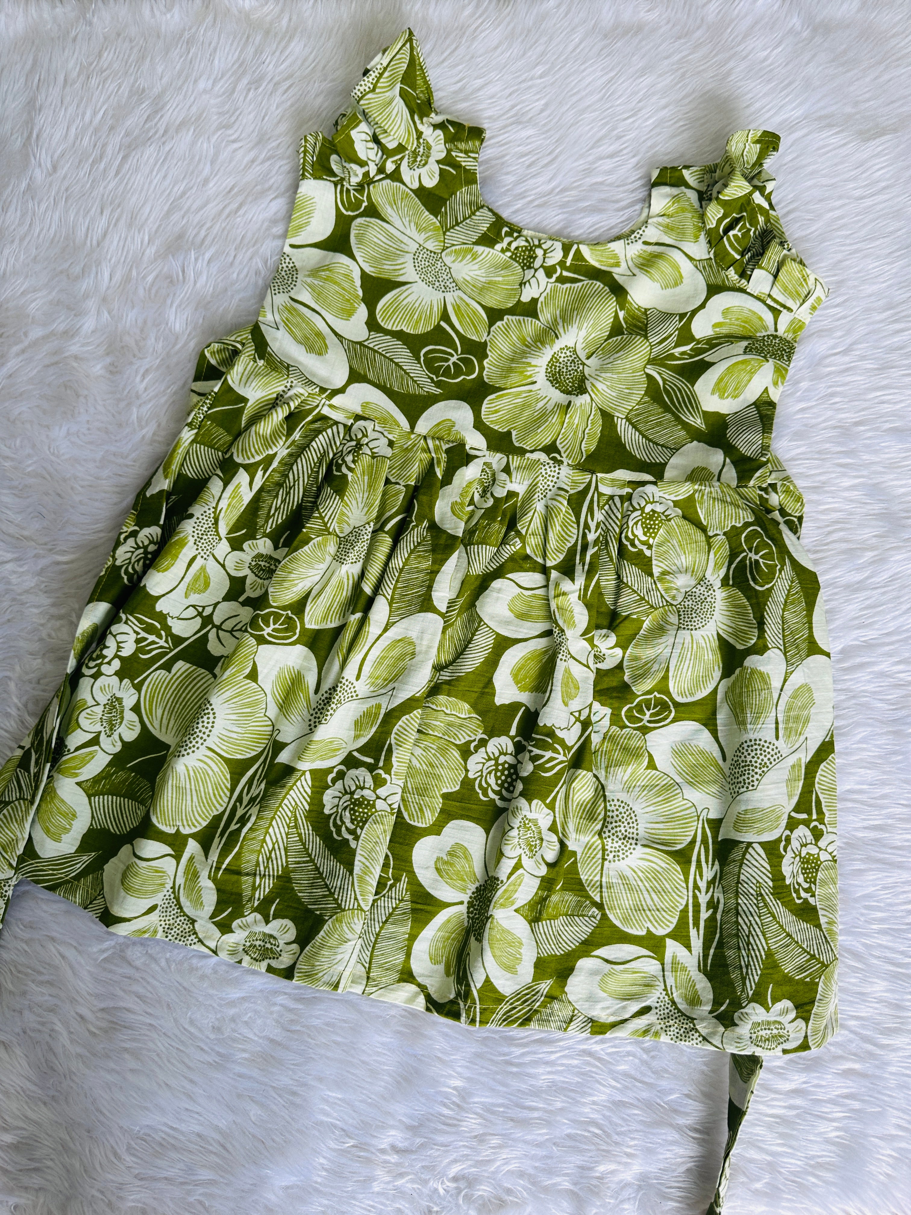 kids frock -ruffle sleeve