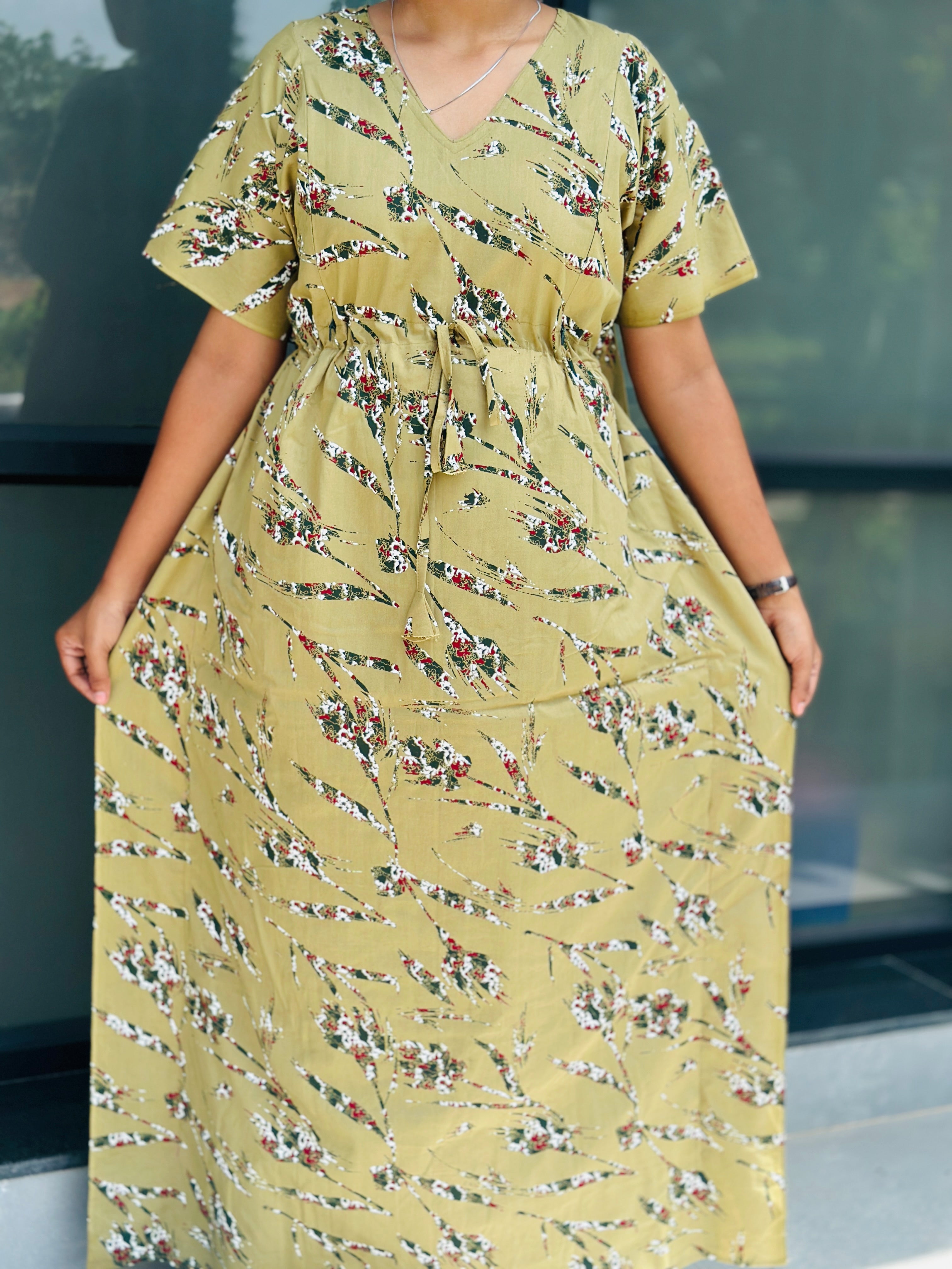 Floral nonfeeding kaftans