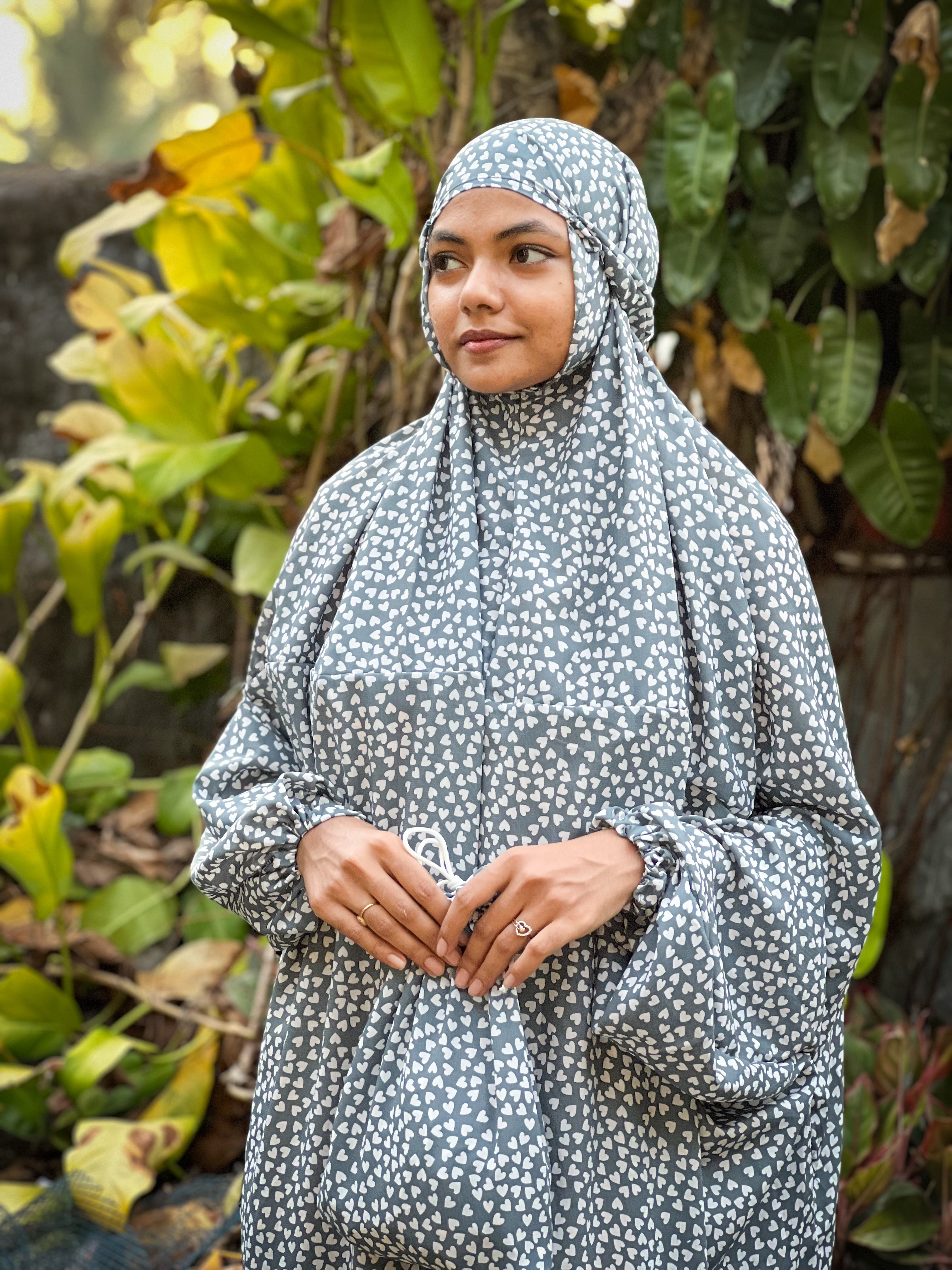 Grey heart prayer dress