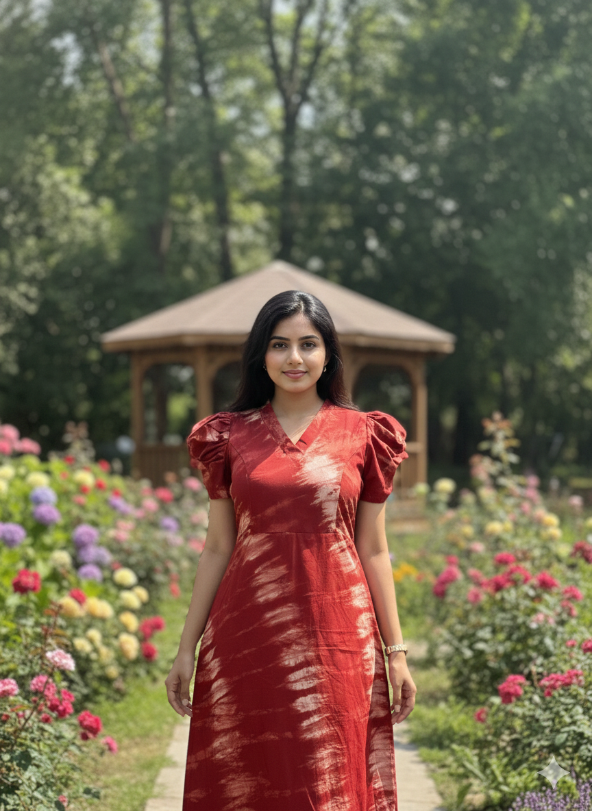 Collar neck chungidi non feeding frock-orange