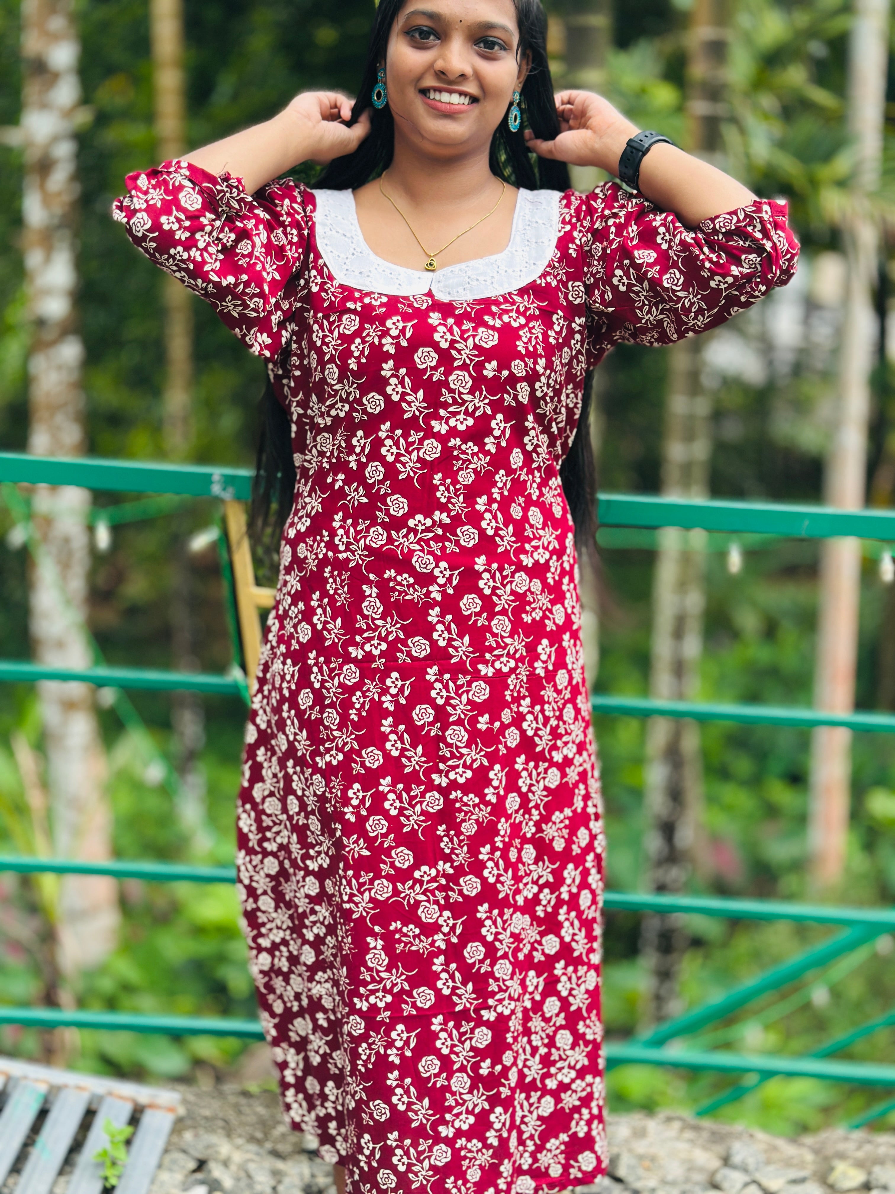 Peterpan collar 3/4 sleeve feeding frock