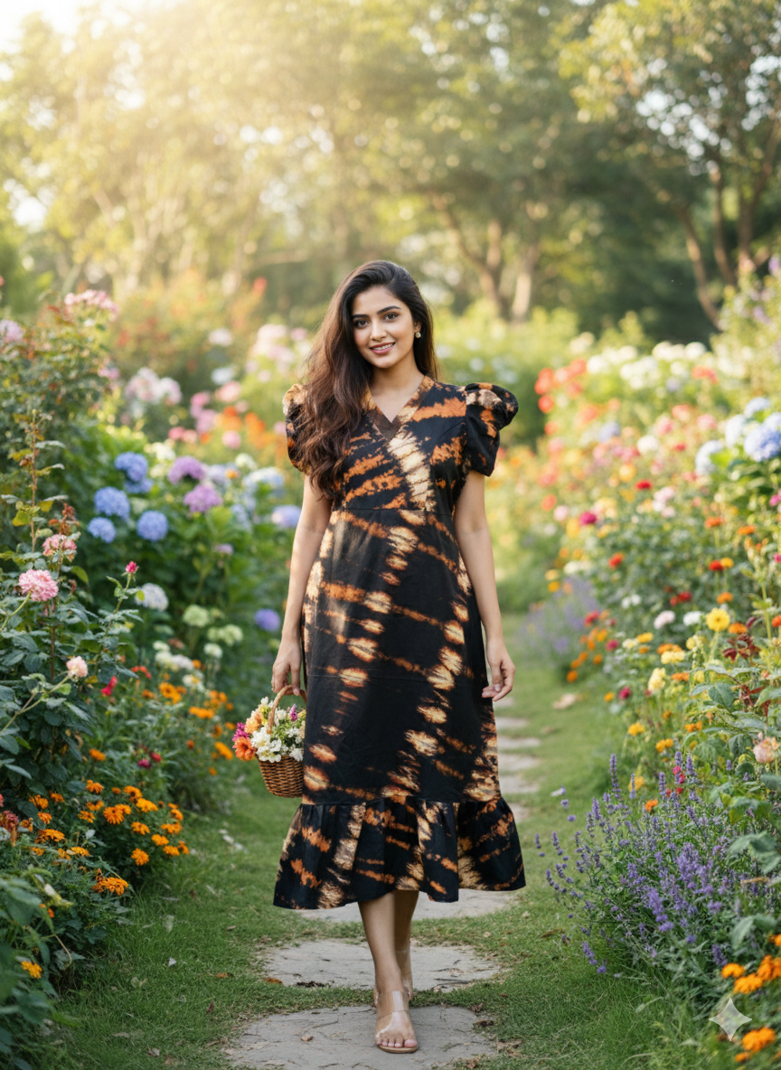 Collar neck chungidi feeding frock-black