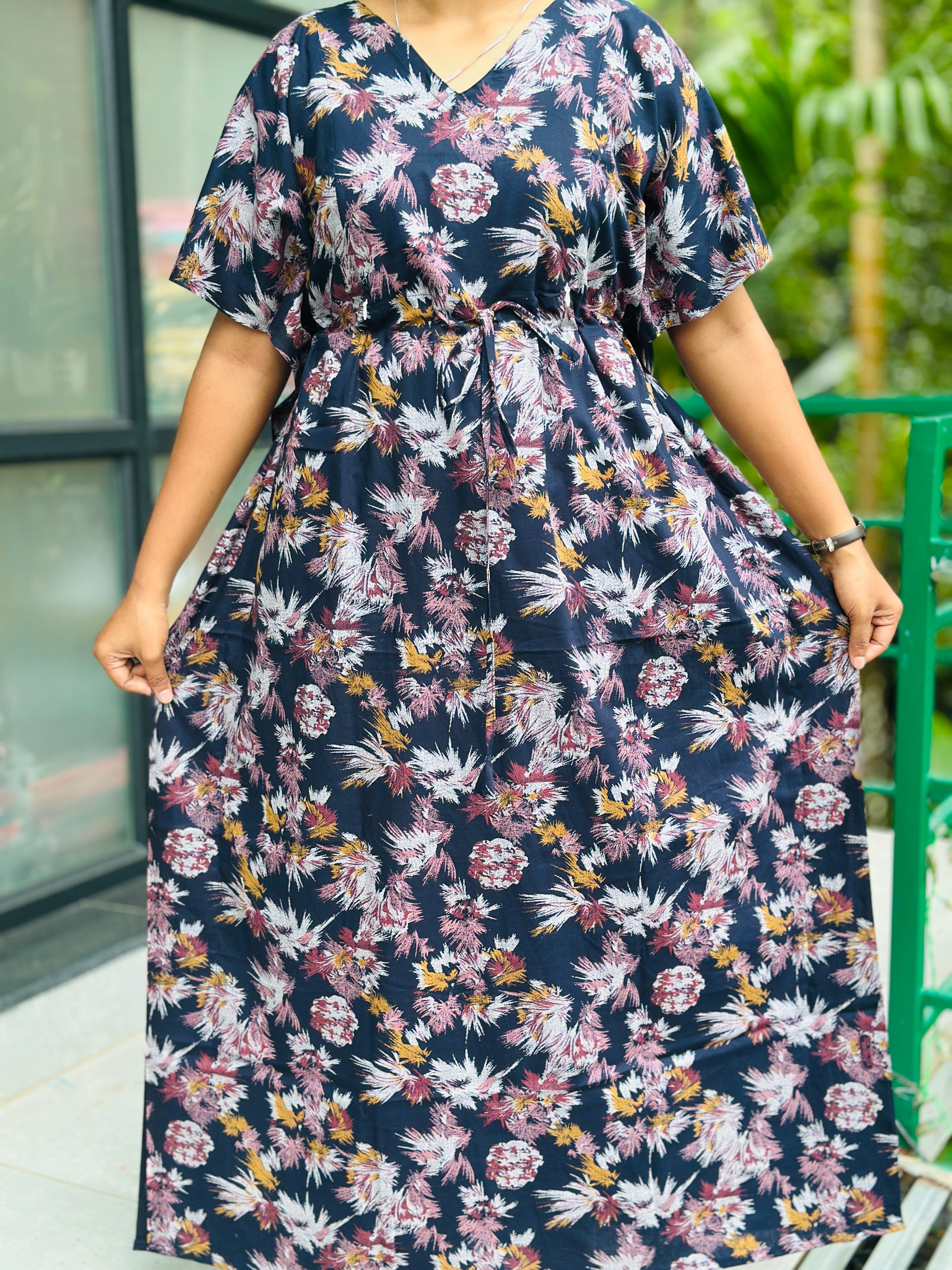 Floral nonfeeding kaftans