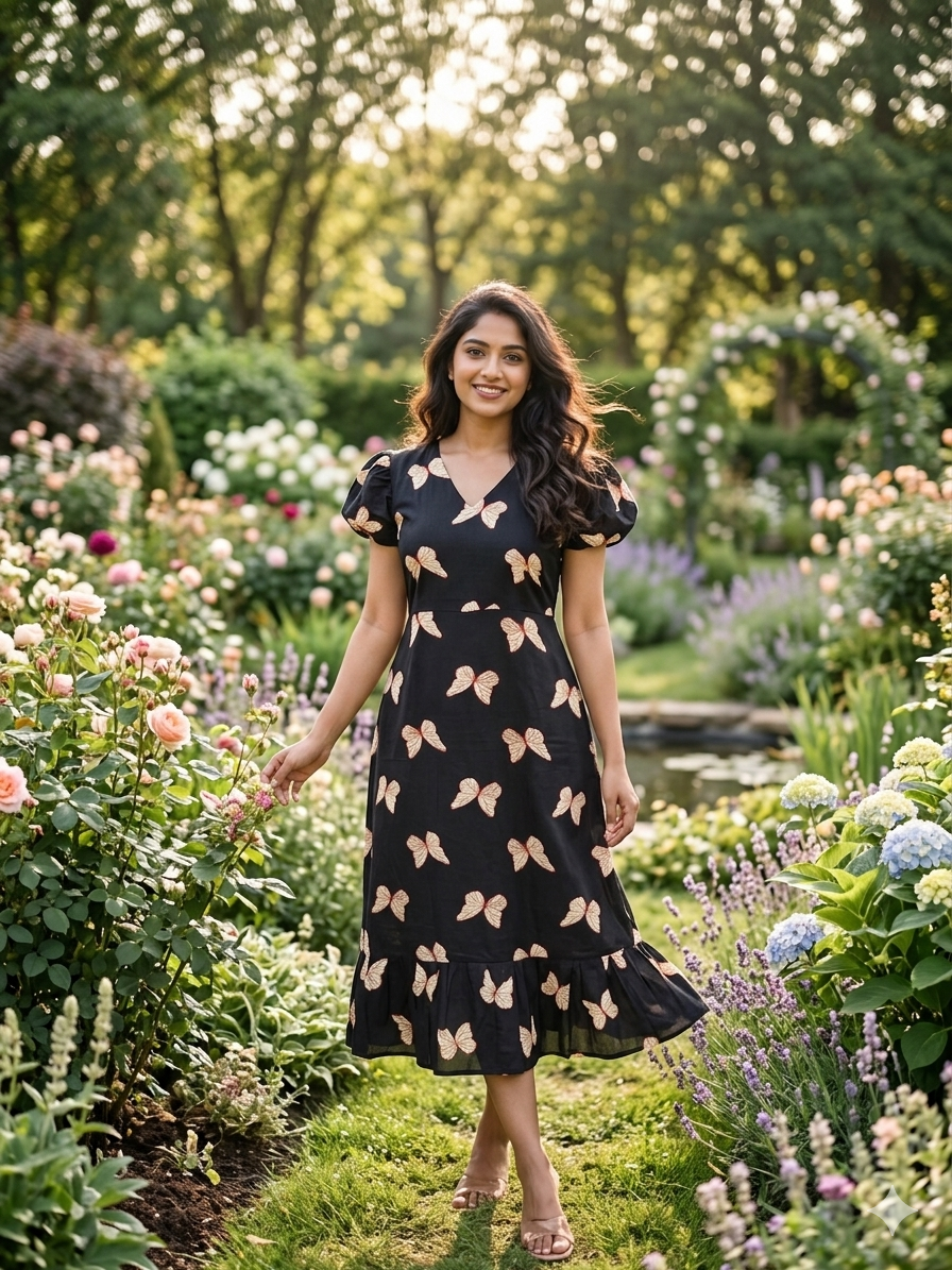 Ruffle sleeve non feeding frock