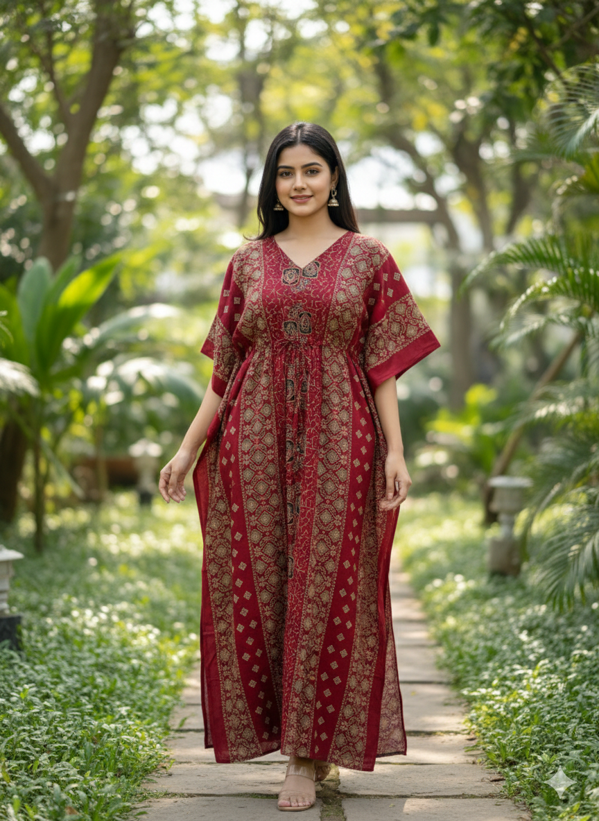 Ajrak feeding kaftans