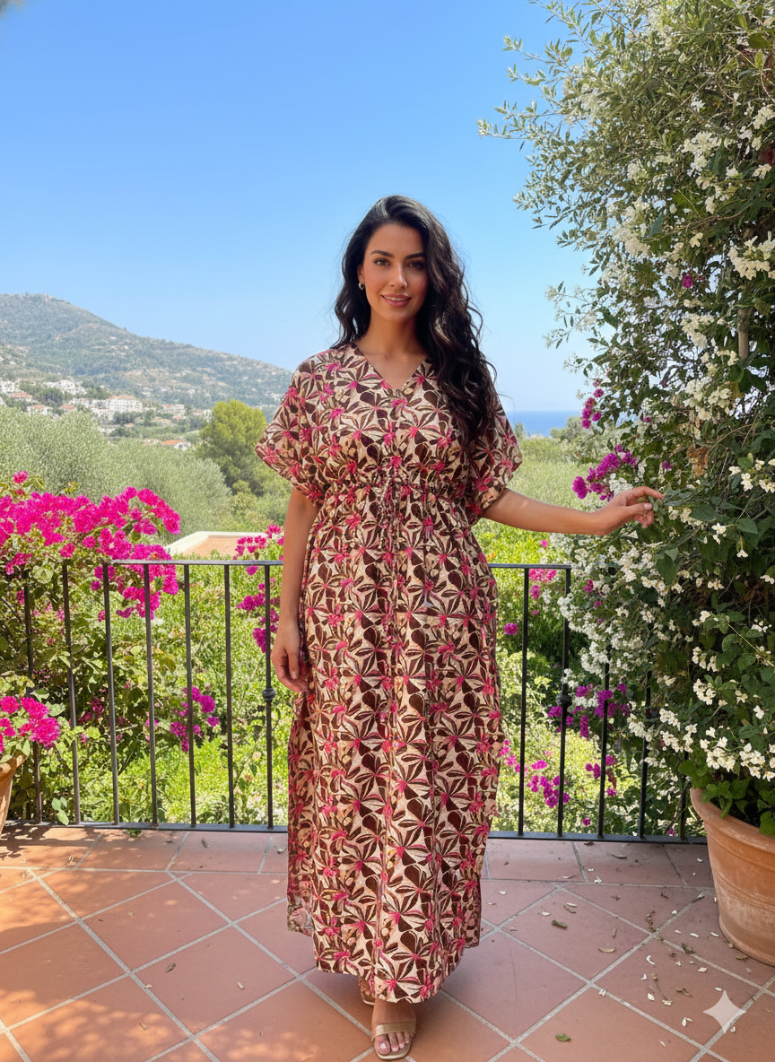 Floral nonfeeding kaftans