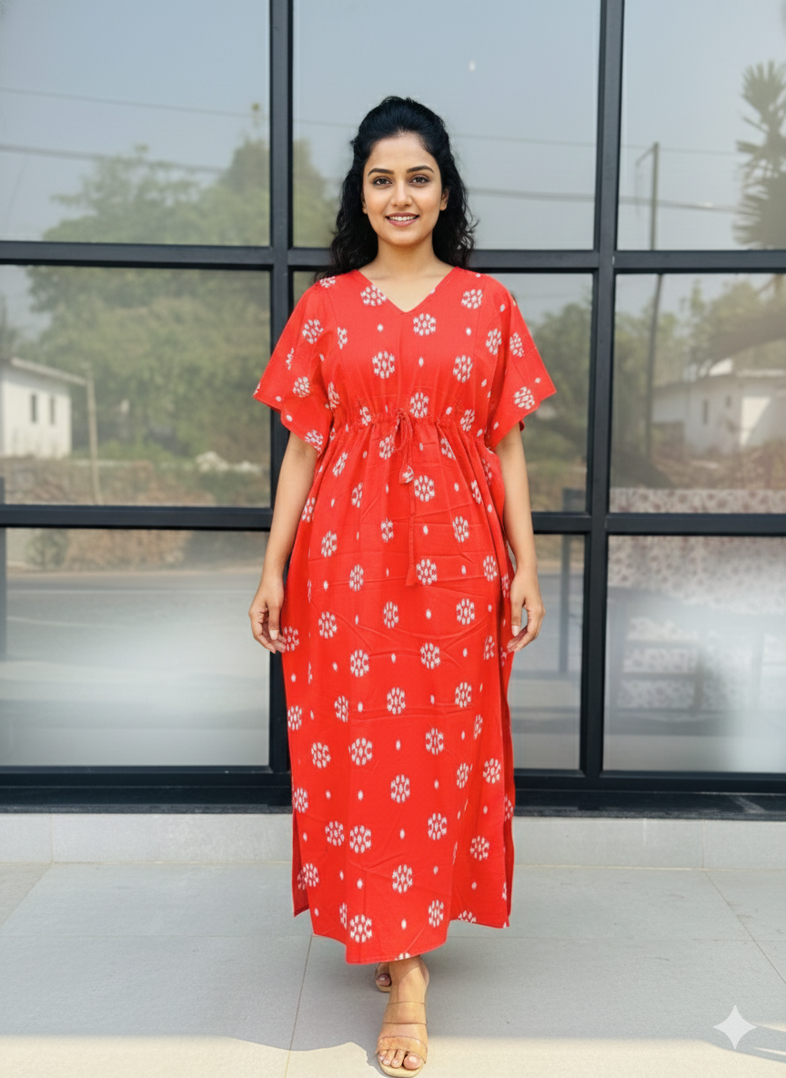 Ikkat printed feeding kaftans