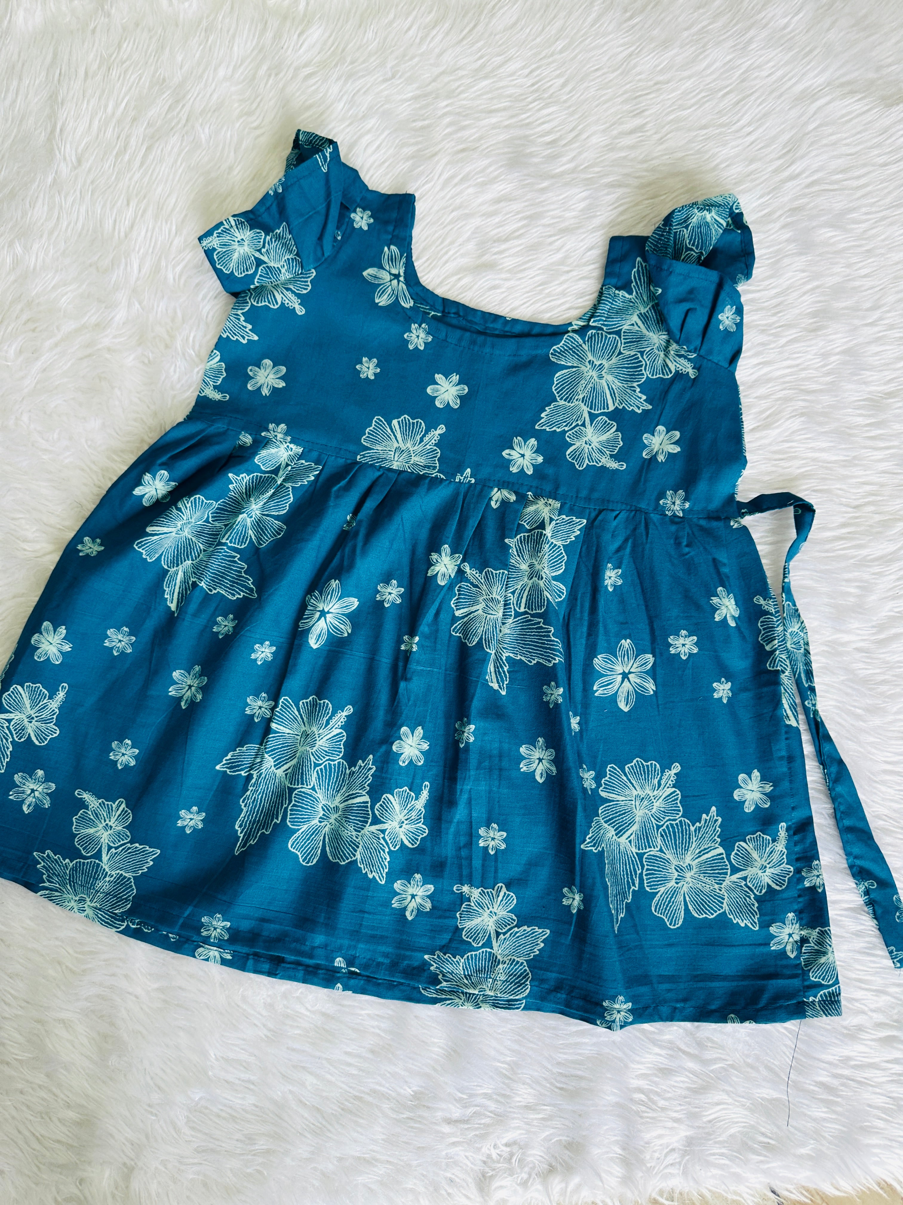 kids frock -ruffle sleeve