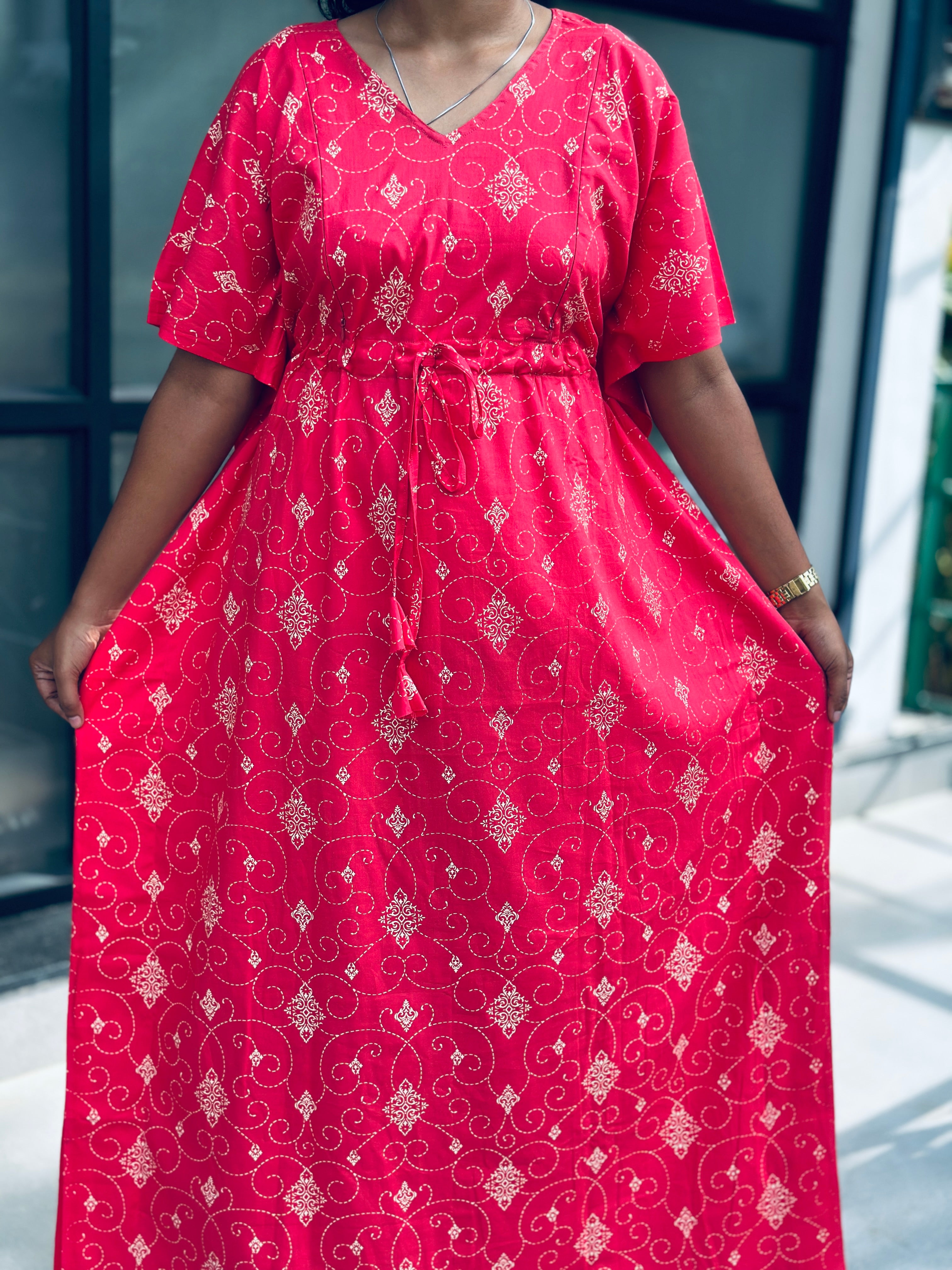 Floral ranipink feeding kaftan