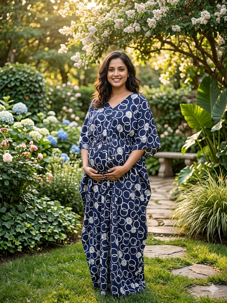 Premium floral plus size kaftan in pure soft cambric cotton fabric with centre zip &length 57” (free size L-5xl)