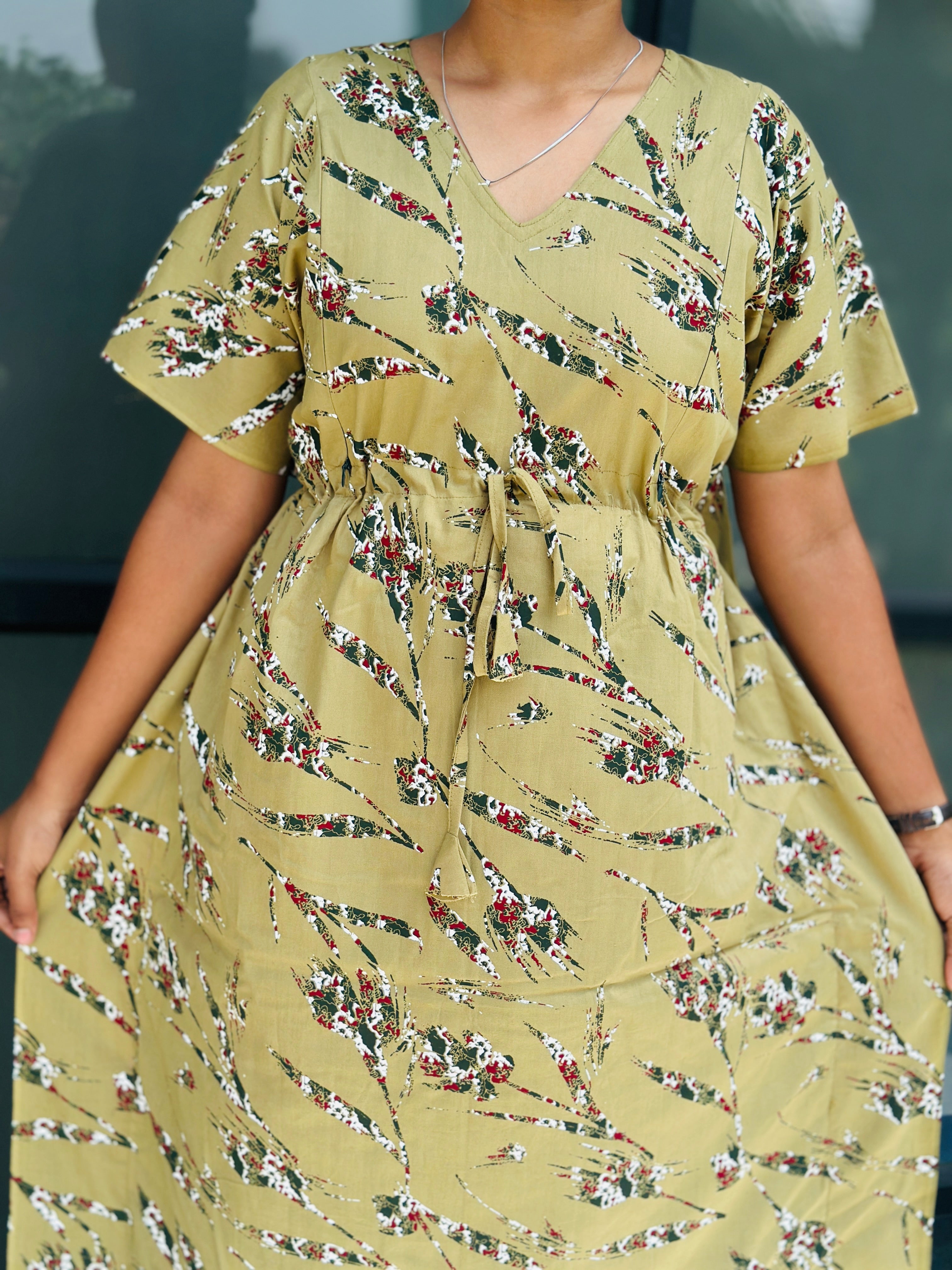Floral nonfeeding kaftans