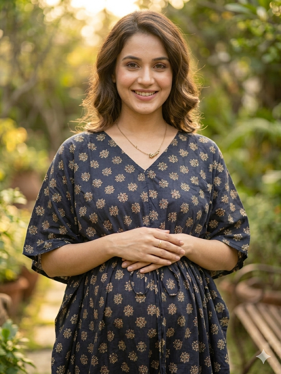 Premium floral plus size kaftan in pure soft cambric cotton fabric with centre zip &length 57” (free size L-5xl)