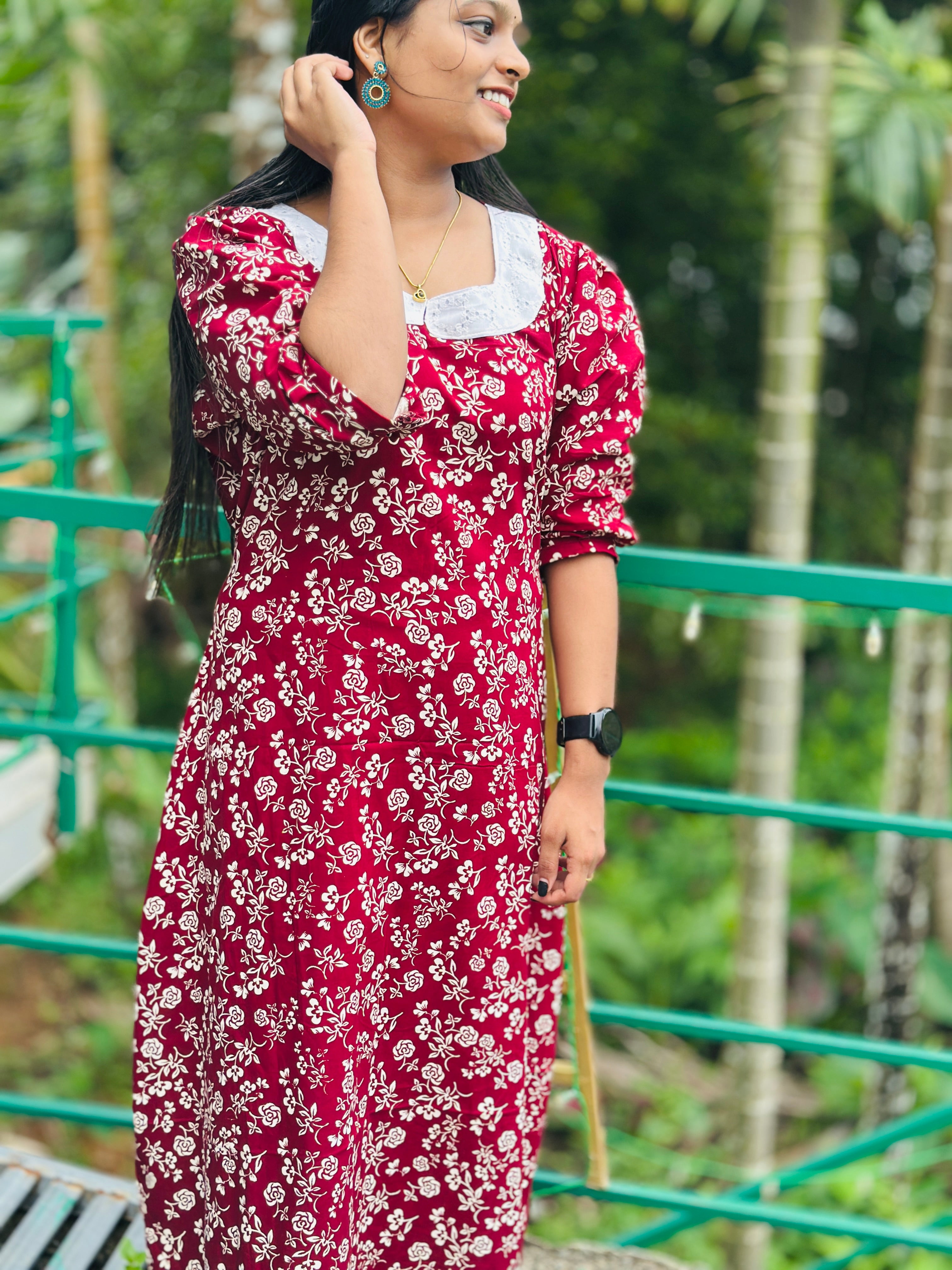 Peterpan collar 3/4 sleeve feeding frock
