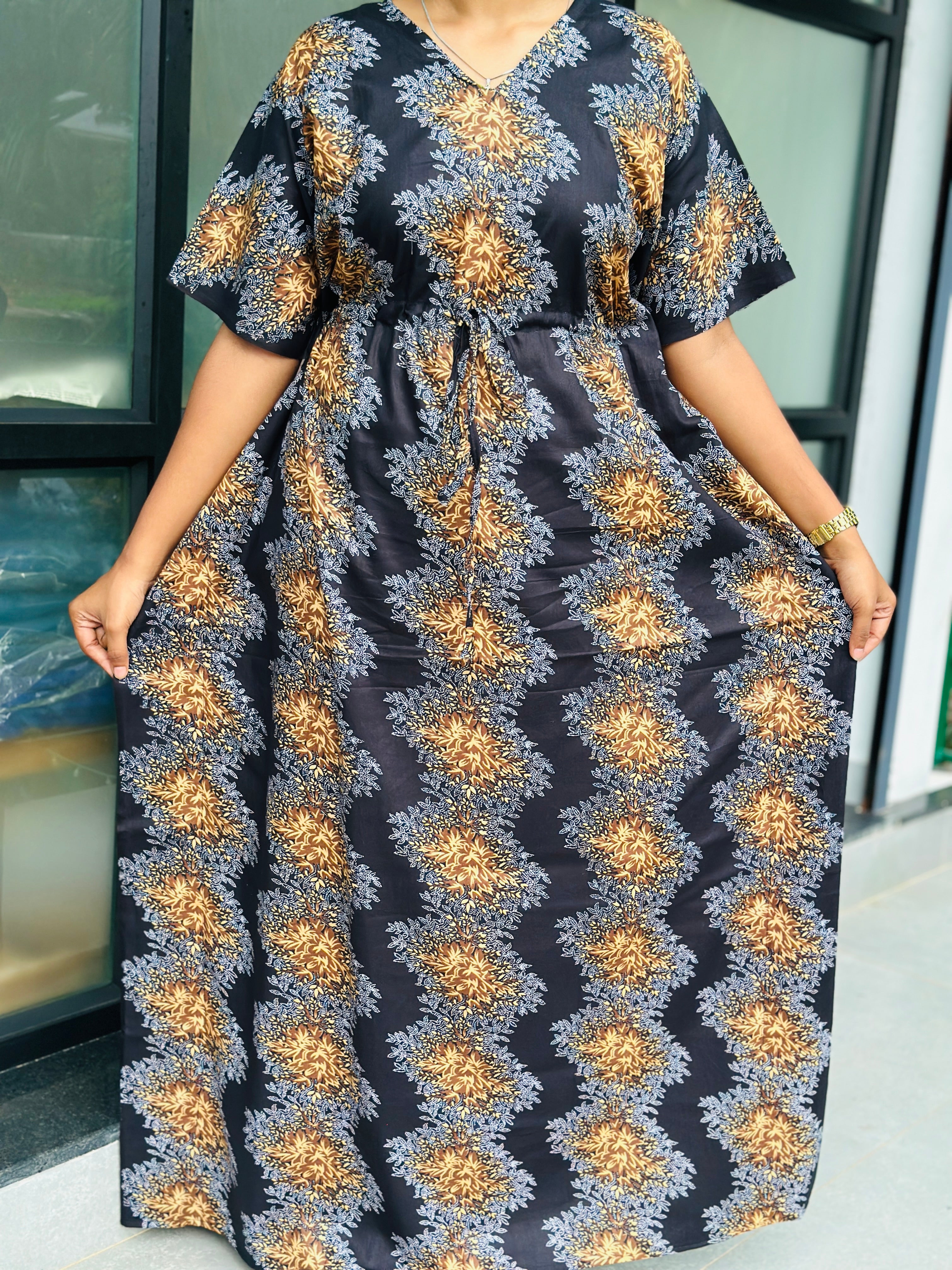 Floral black non feeding kaftans