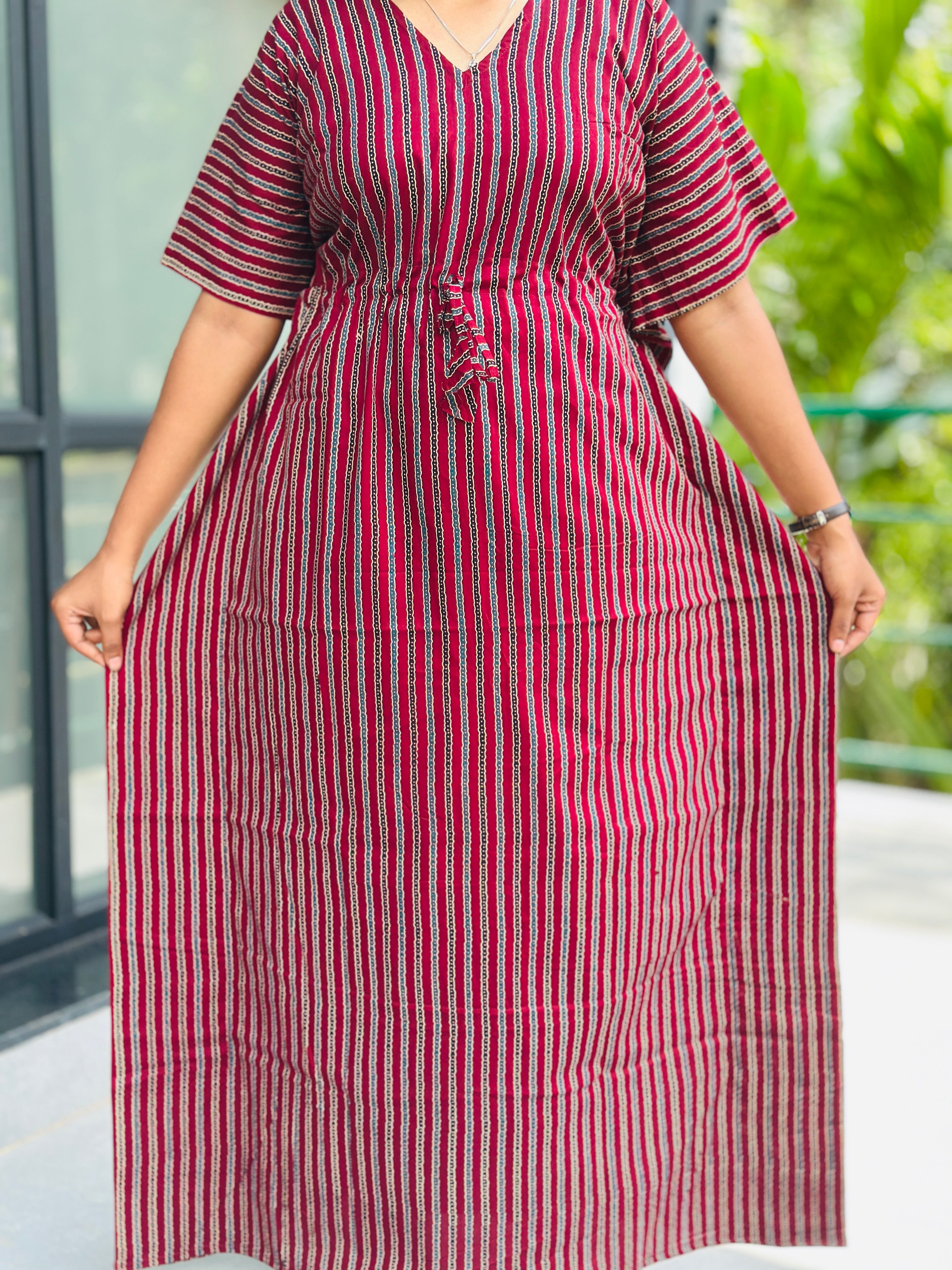 Ajrak striped nonfeeding kaftans