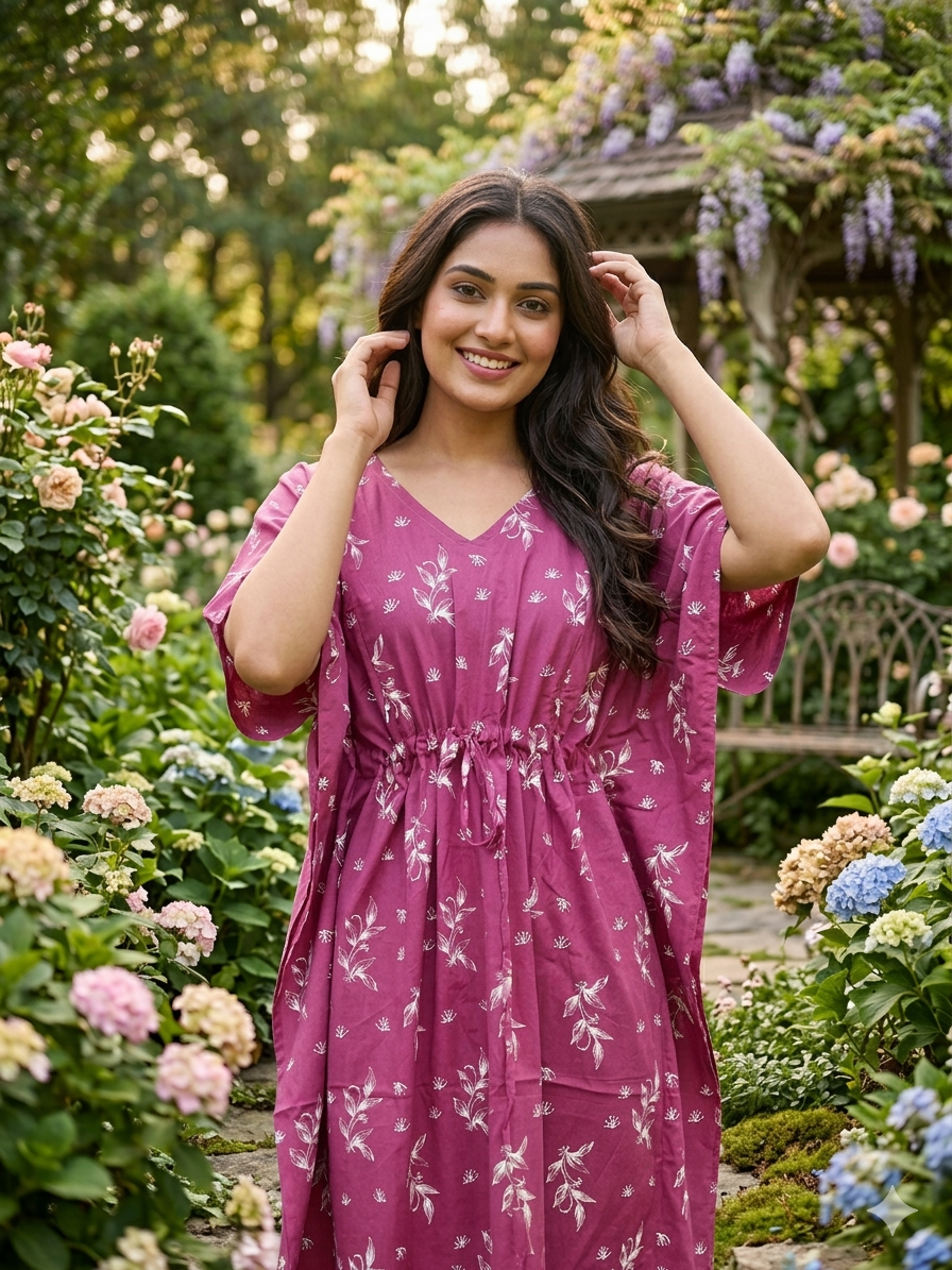 Floral feeding kaftans-pink