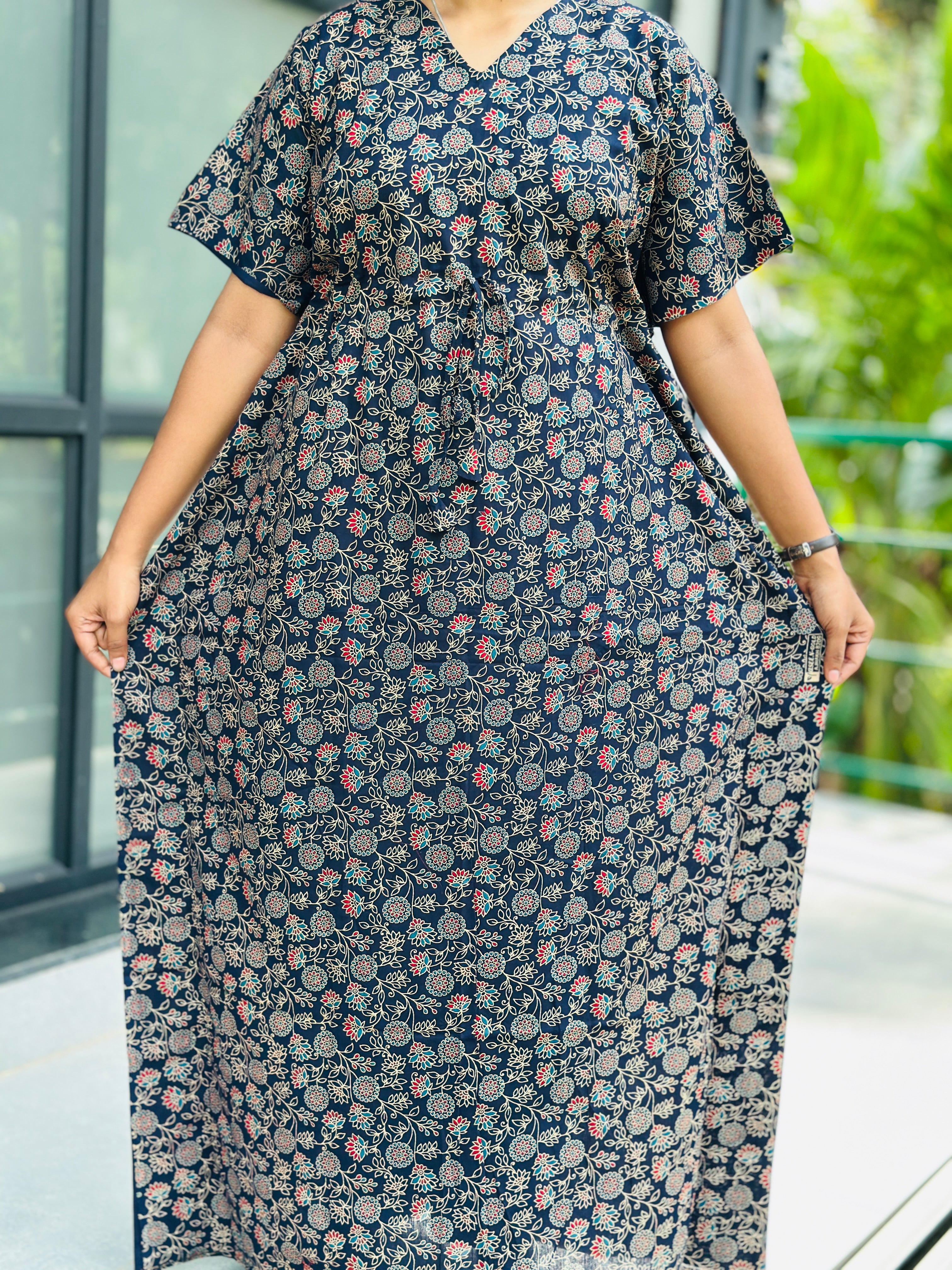 Ajrak Floral feeding kaftan