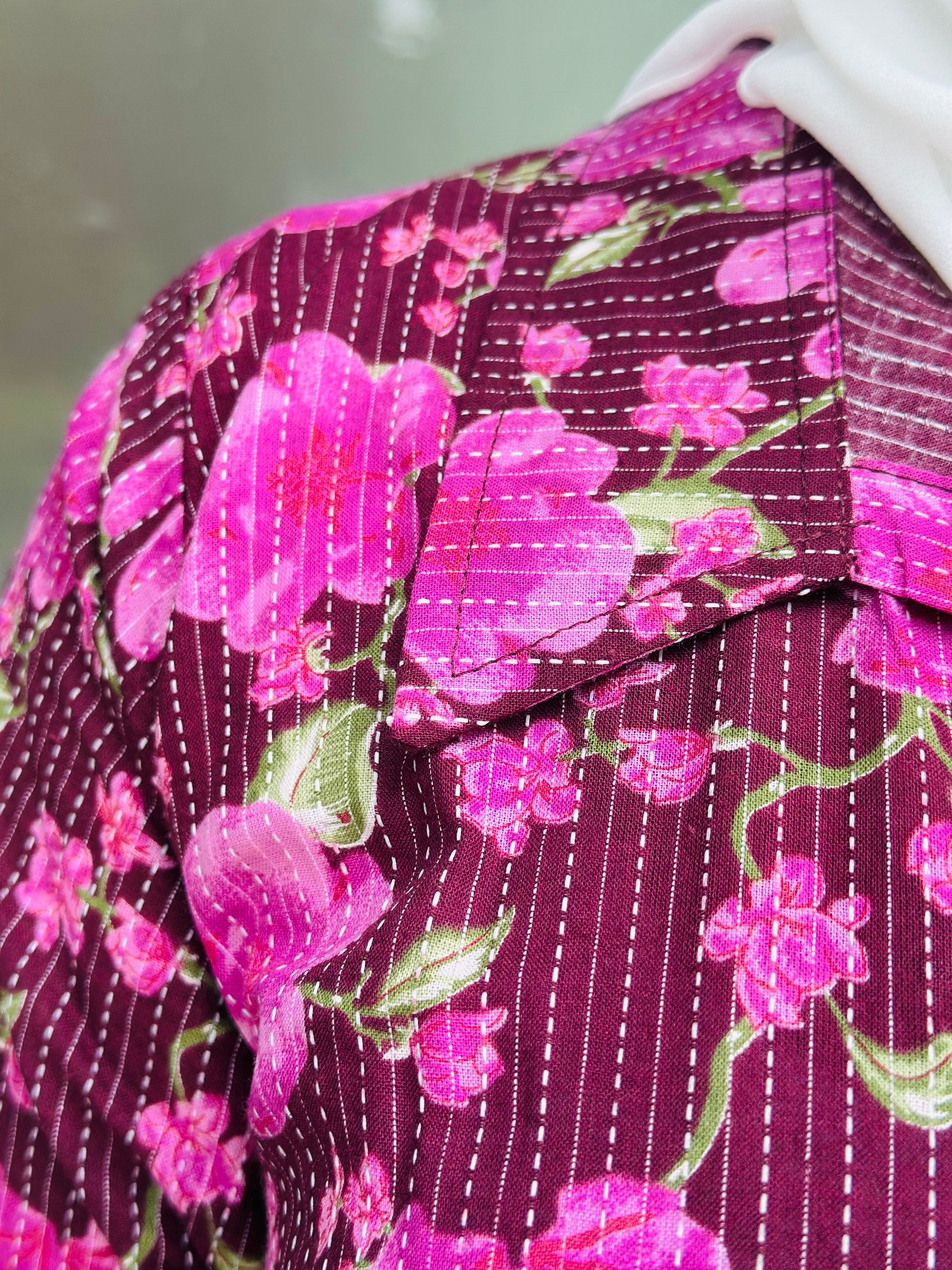 COTTON KANTHA A-LINE COLLOR NECK COORD SET