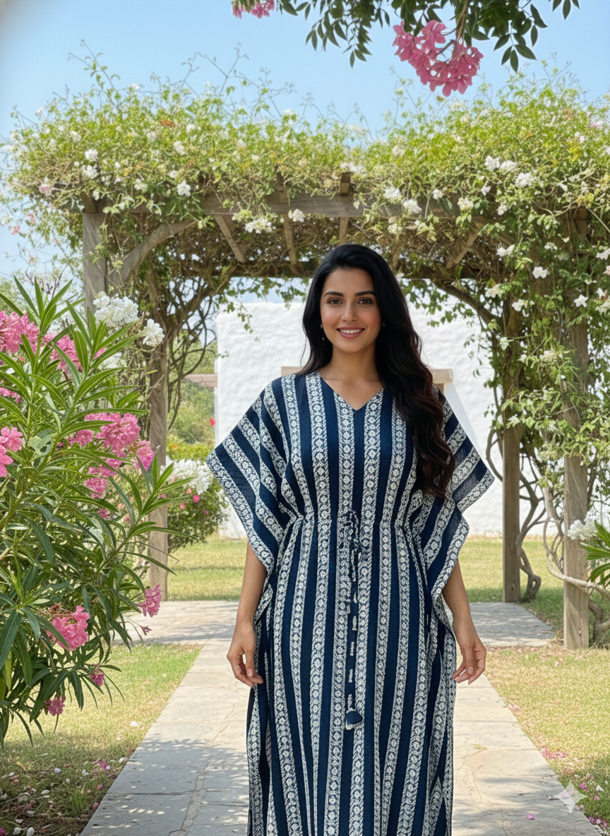 Striped feeding kaftans-dark ash