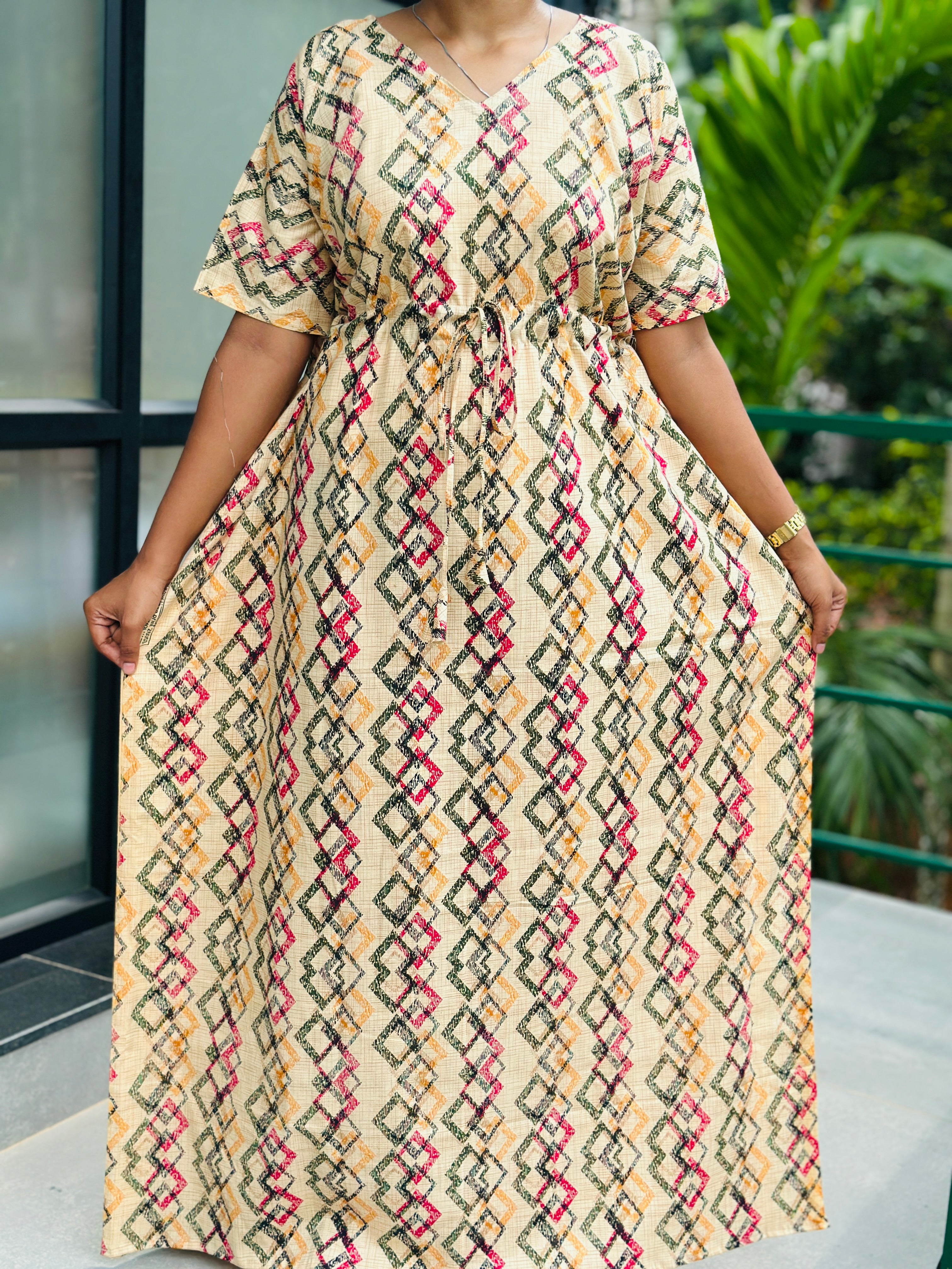 Striped nonfeeding kaftans