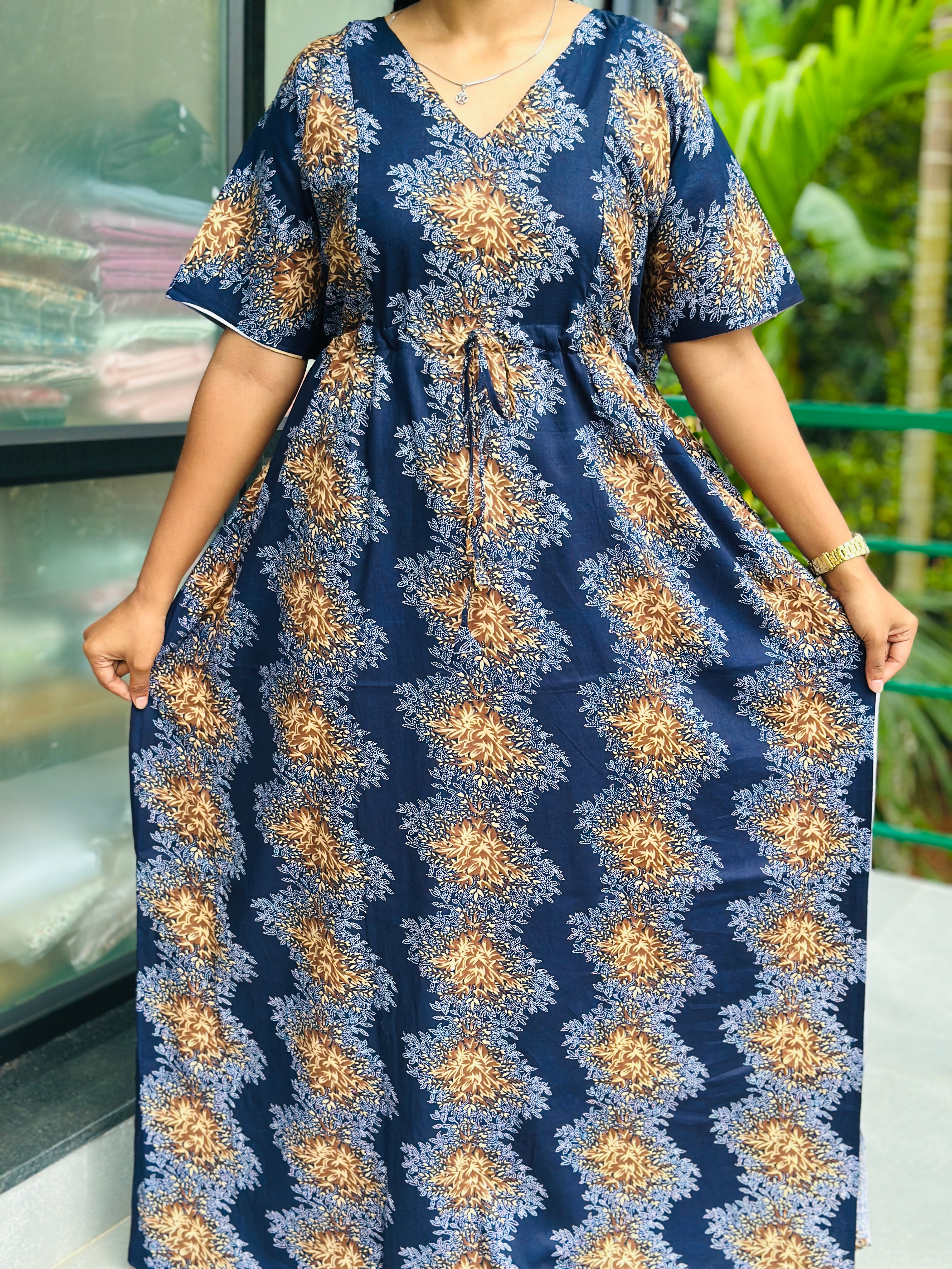 Floral blue non feeding kaftans