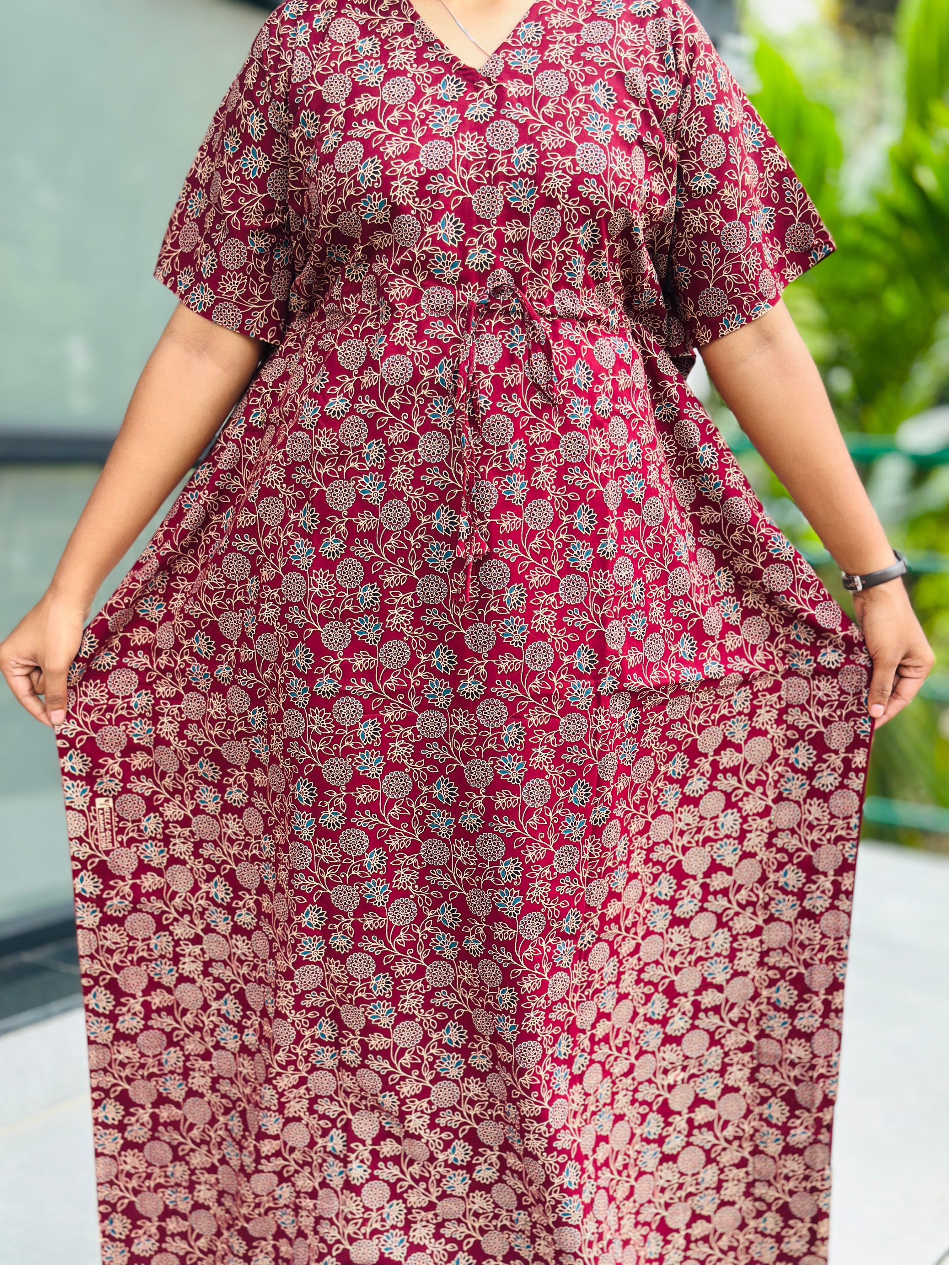 Ajrak Floral feeding kaftan