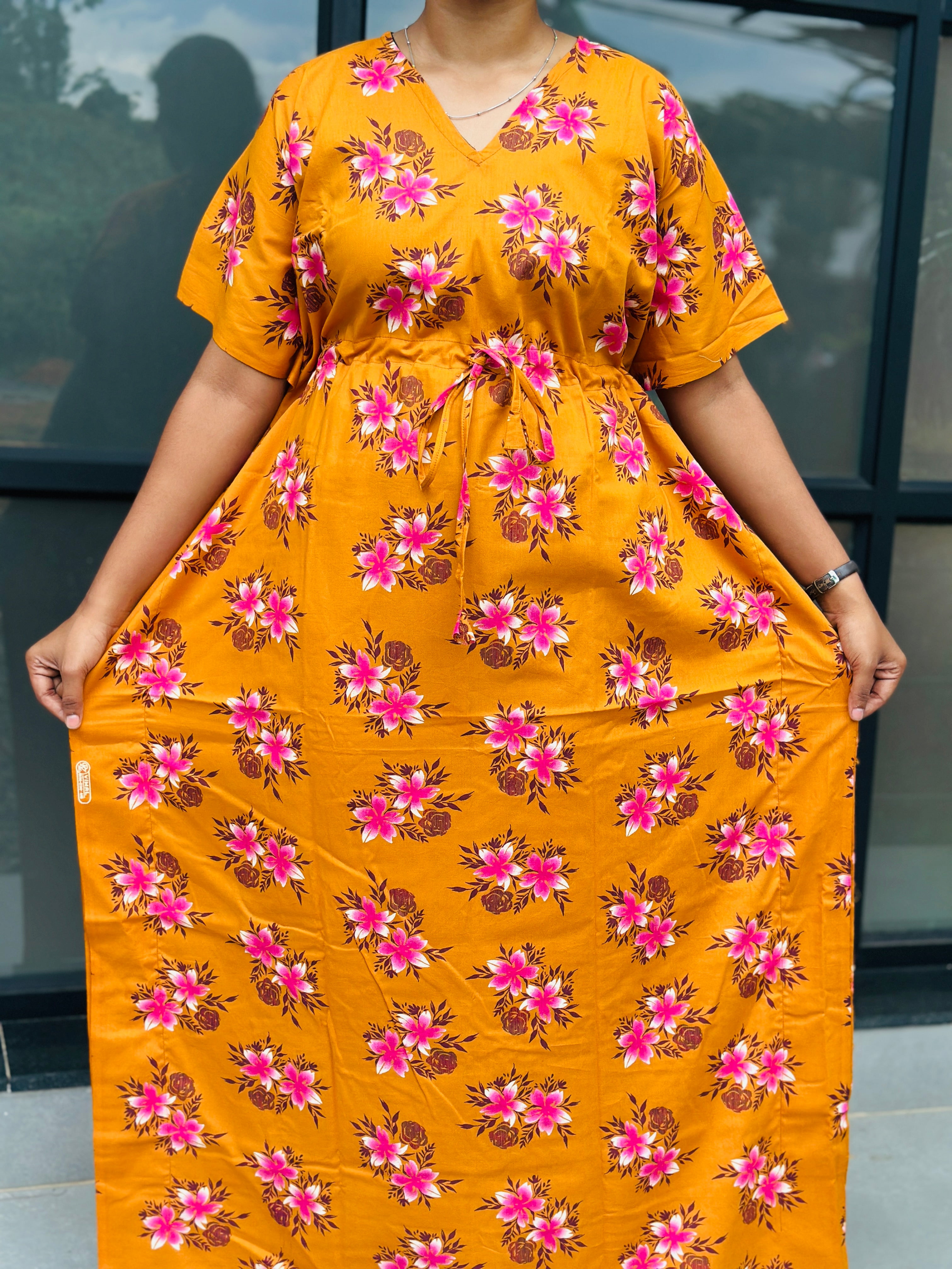 Mustard yellow feeding kaftans