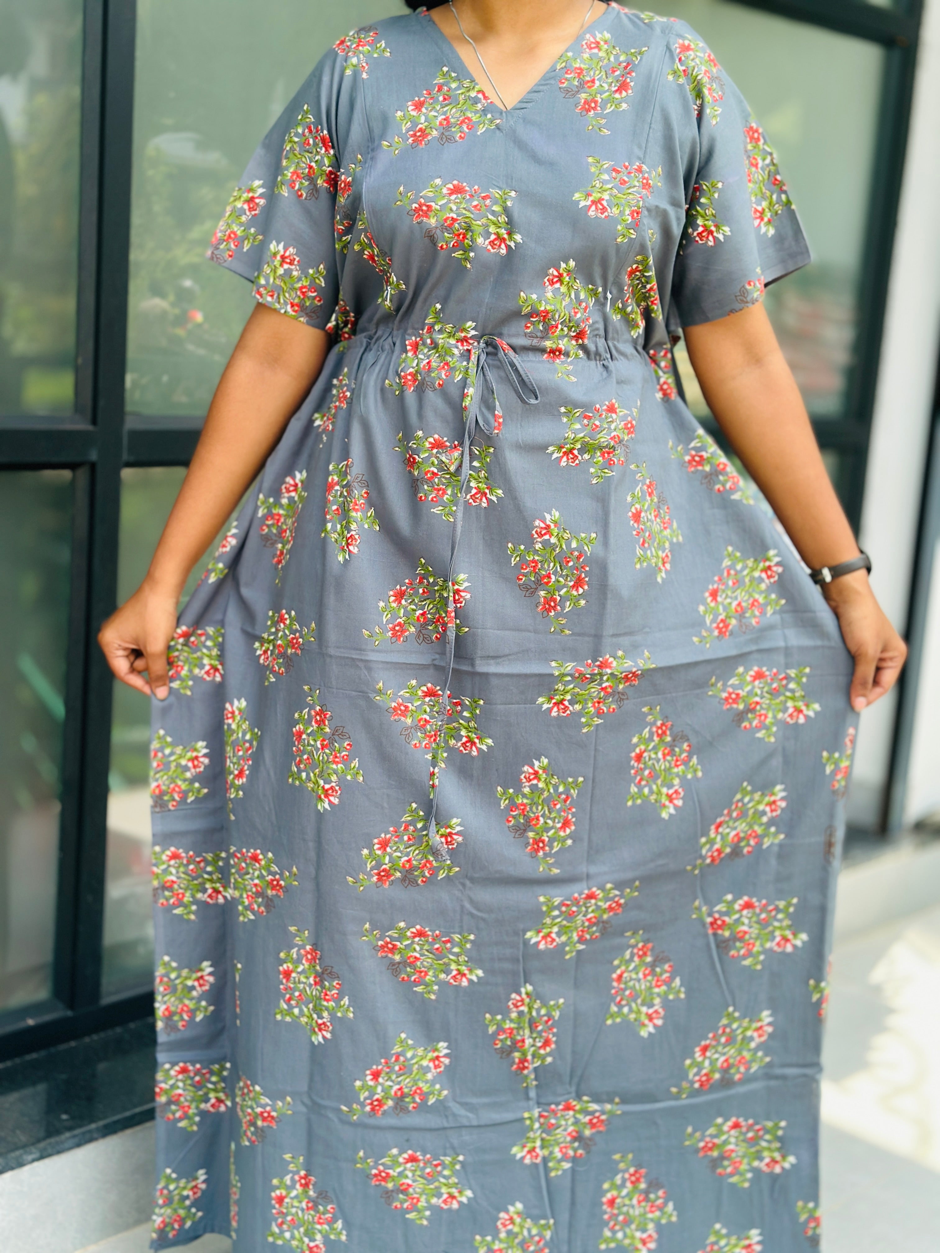 Floral nonfeeding kaftans