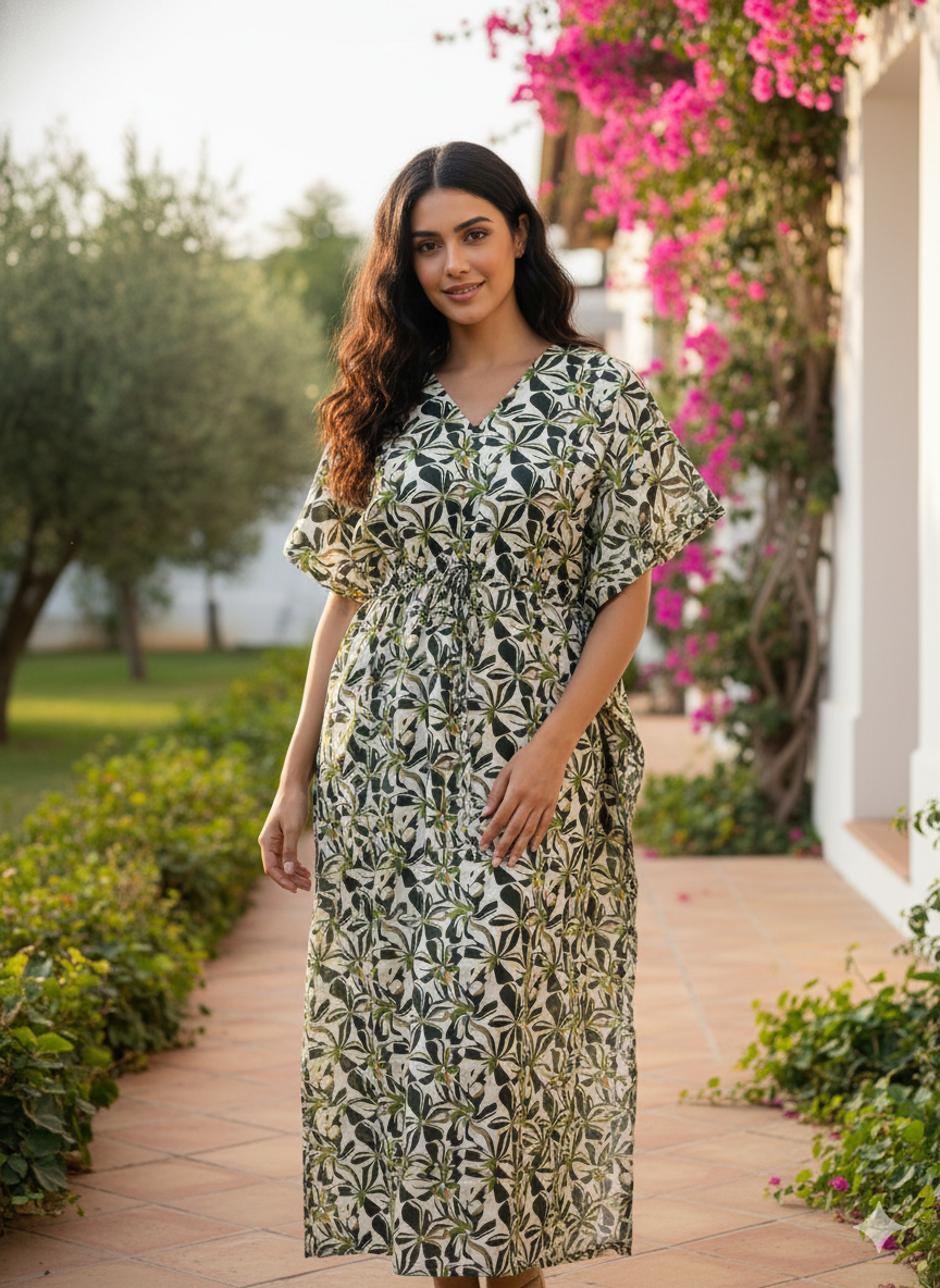 Floral nonfeeding kaftans