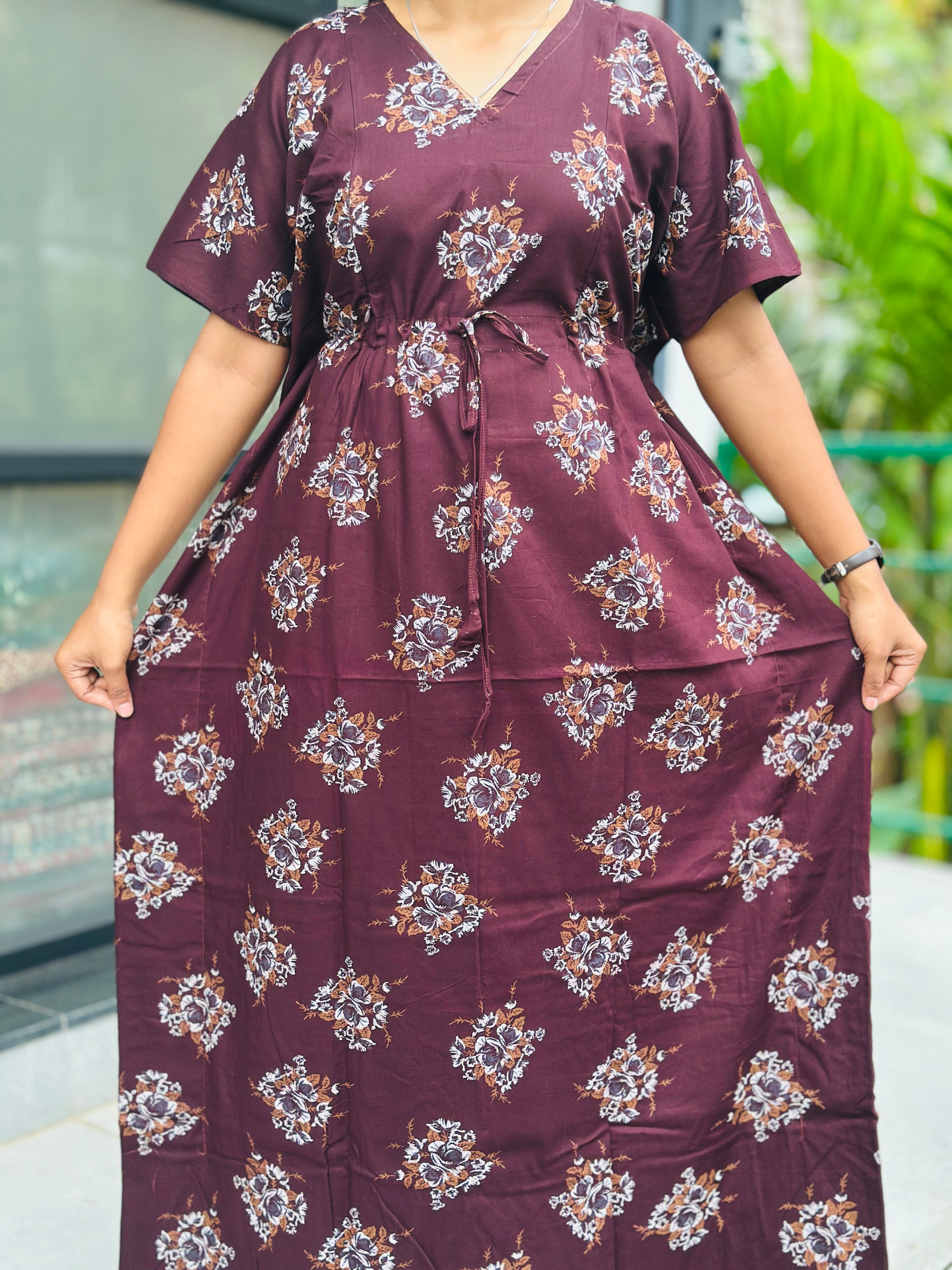 Floral nonfeeding kaftans