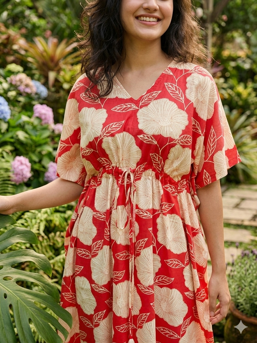 Floral nonfeeding kaftans