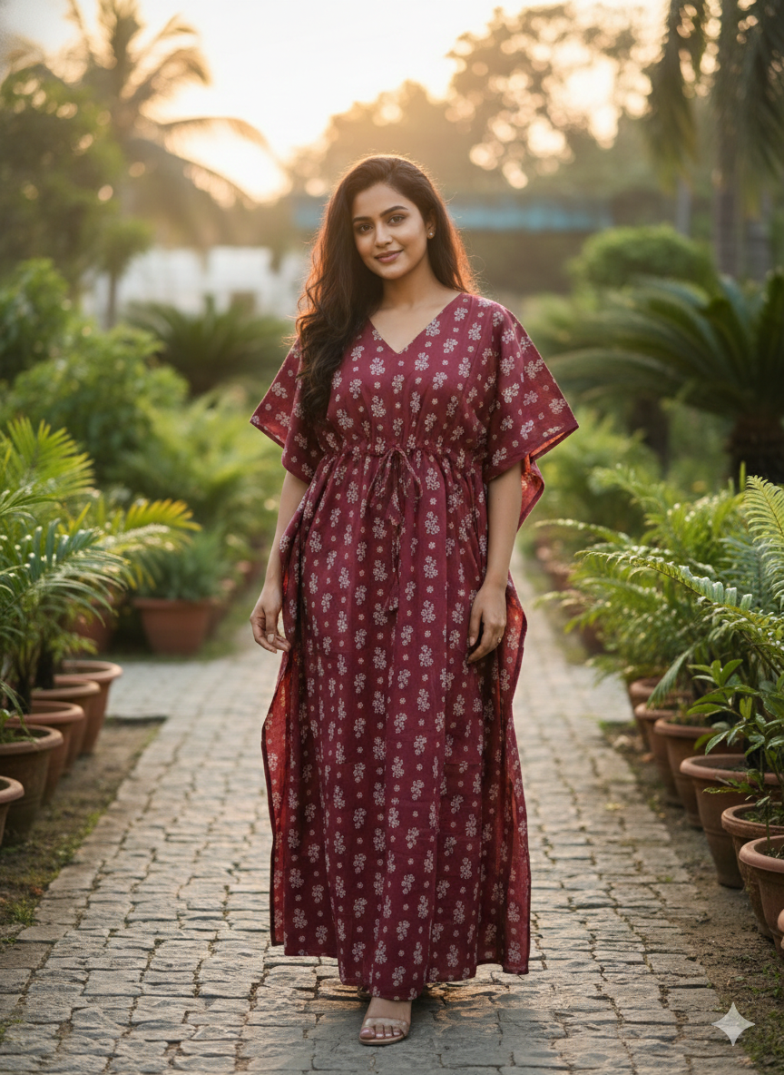 Floral feeding kaftans-onion