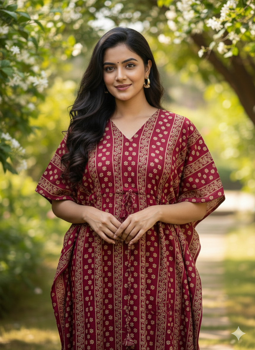 Ajrak feeding kaftans