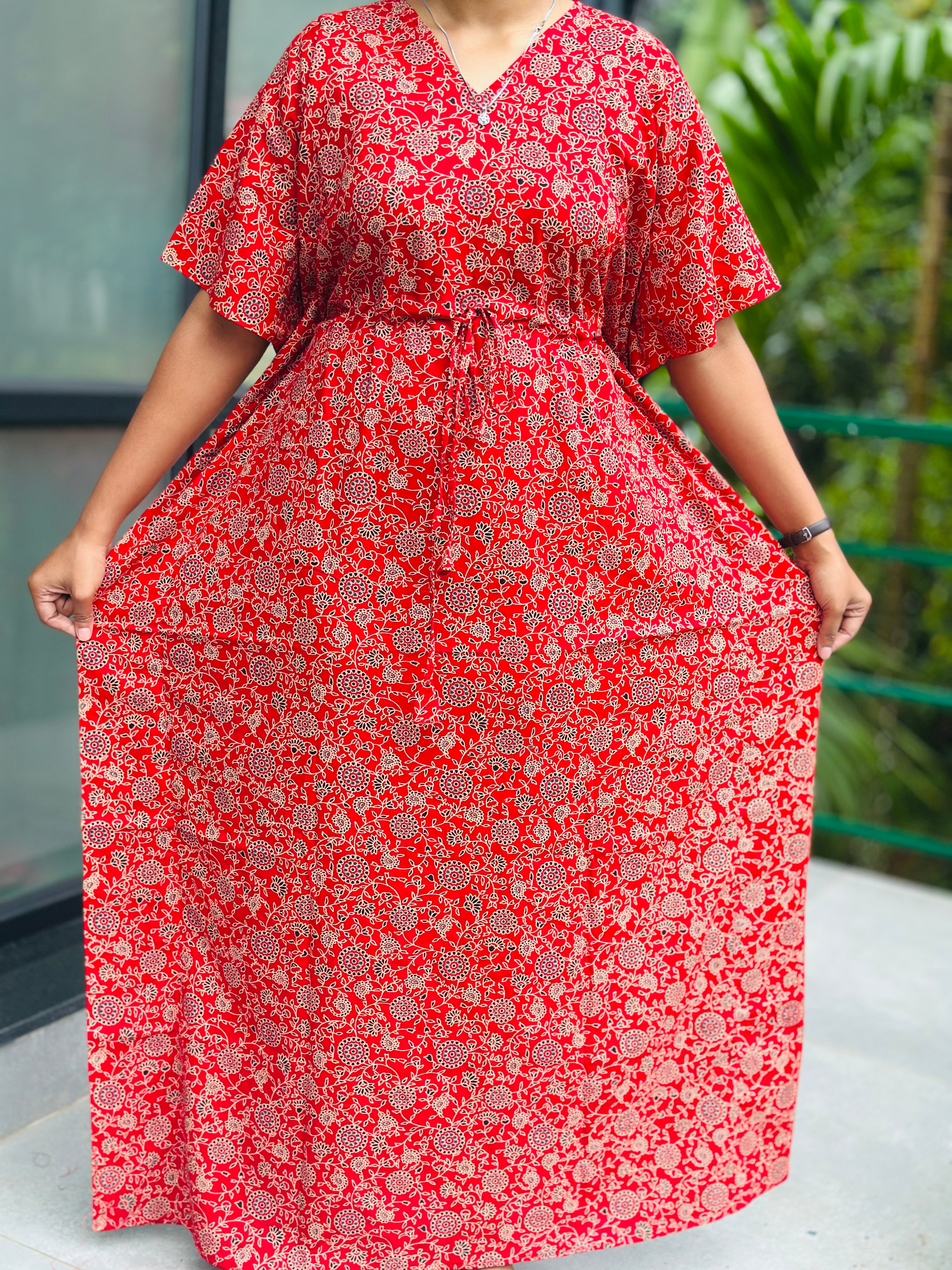 Ajrak floral  feeding kaftan