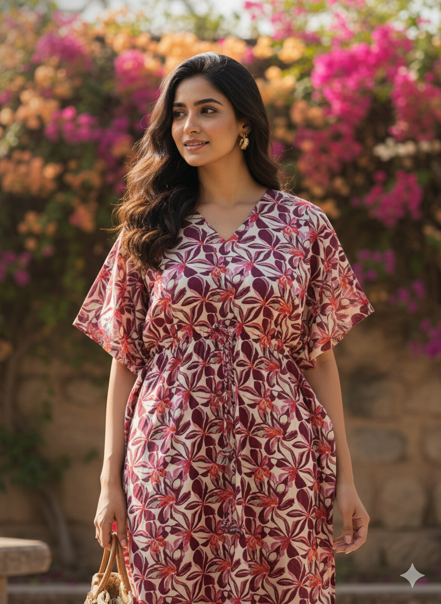 Floral nonfeeding kaftans