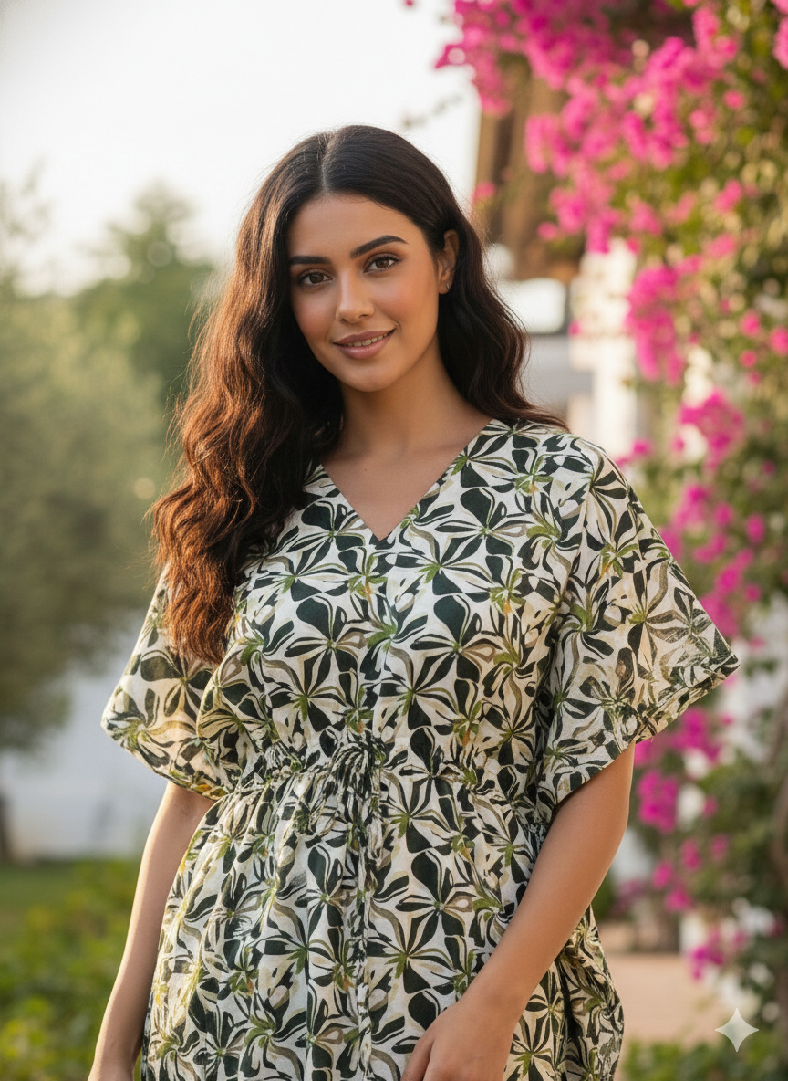 Floral nonfeeding kaftans