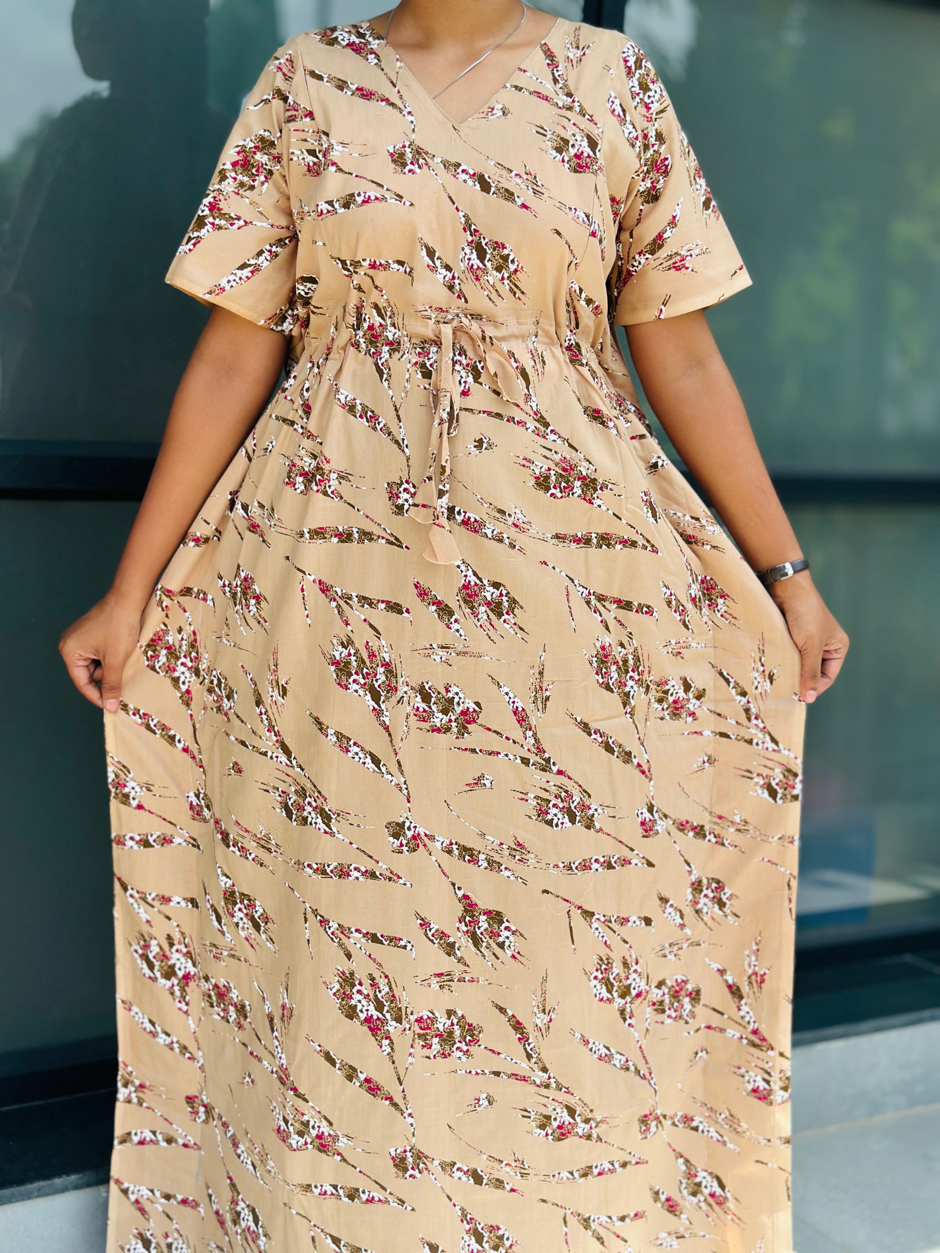 Floral nonfeeding kaftans