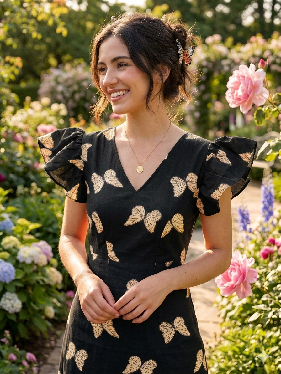 Ruffle sleeve non feeding frock