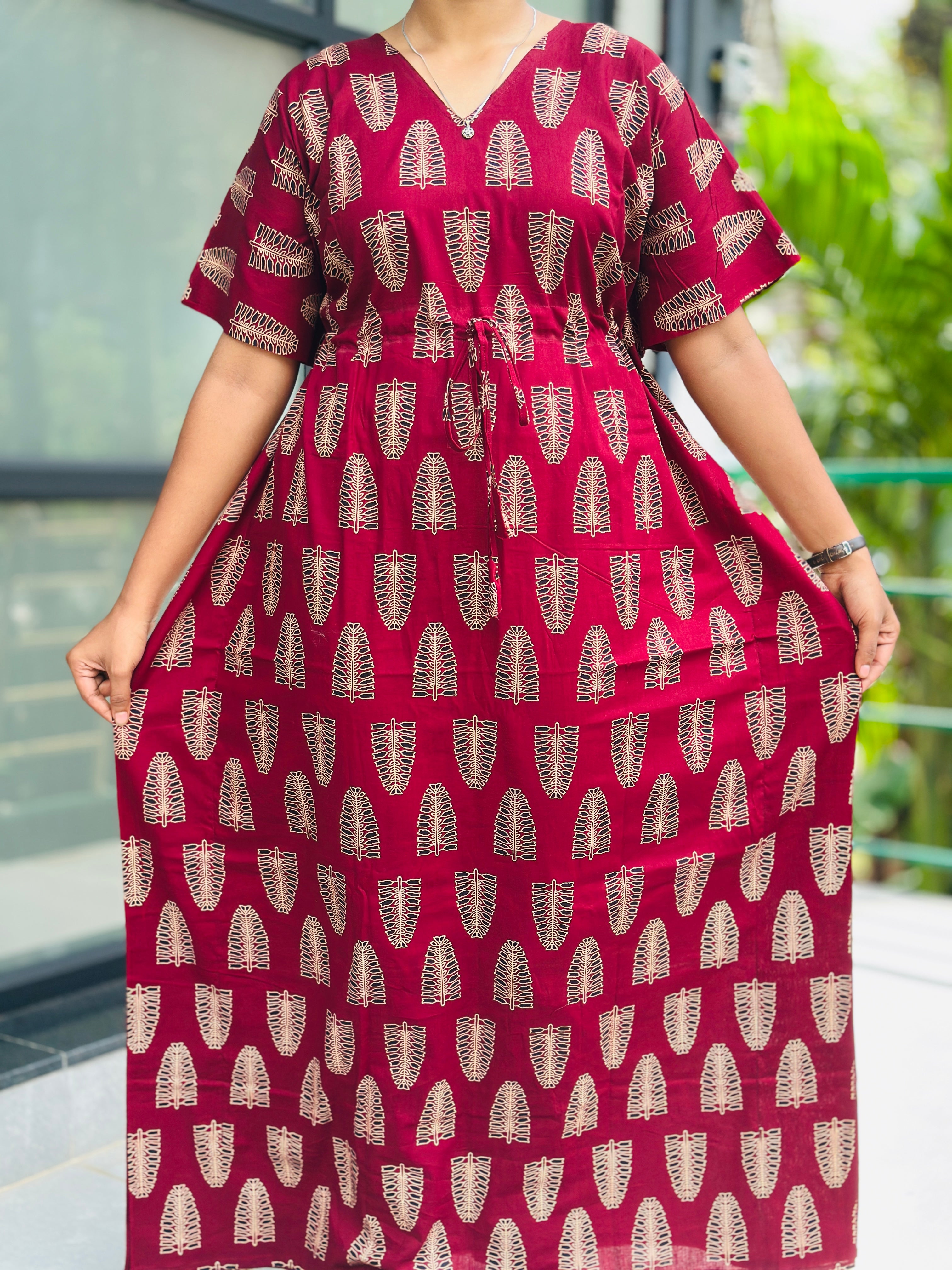 Ajrak Floral feeding kaftan
