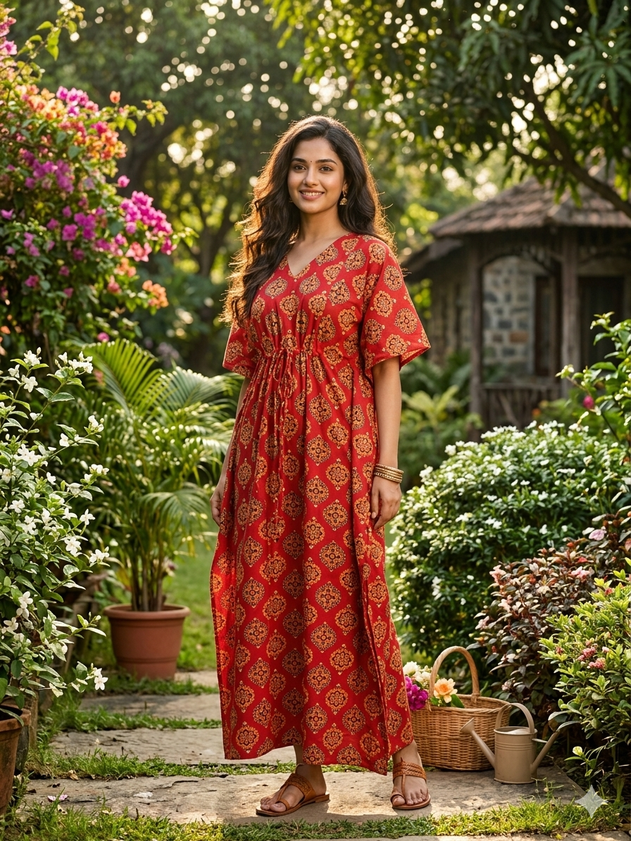 Ajrak feeding kaftans