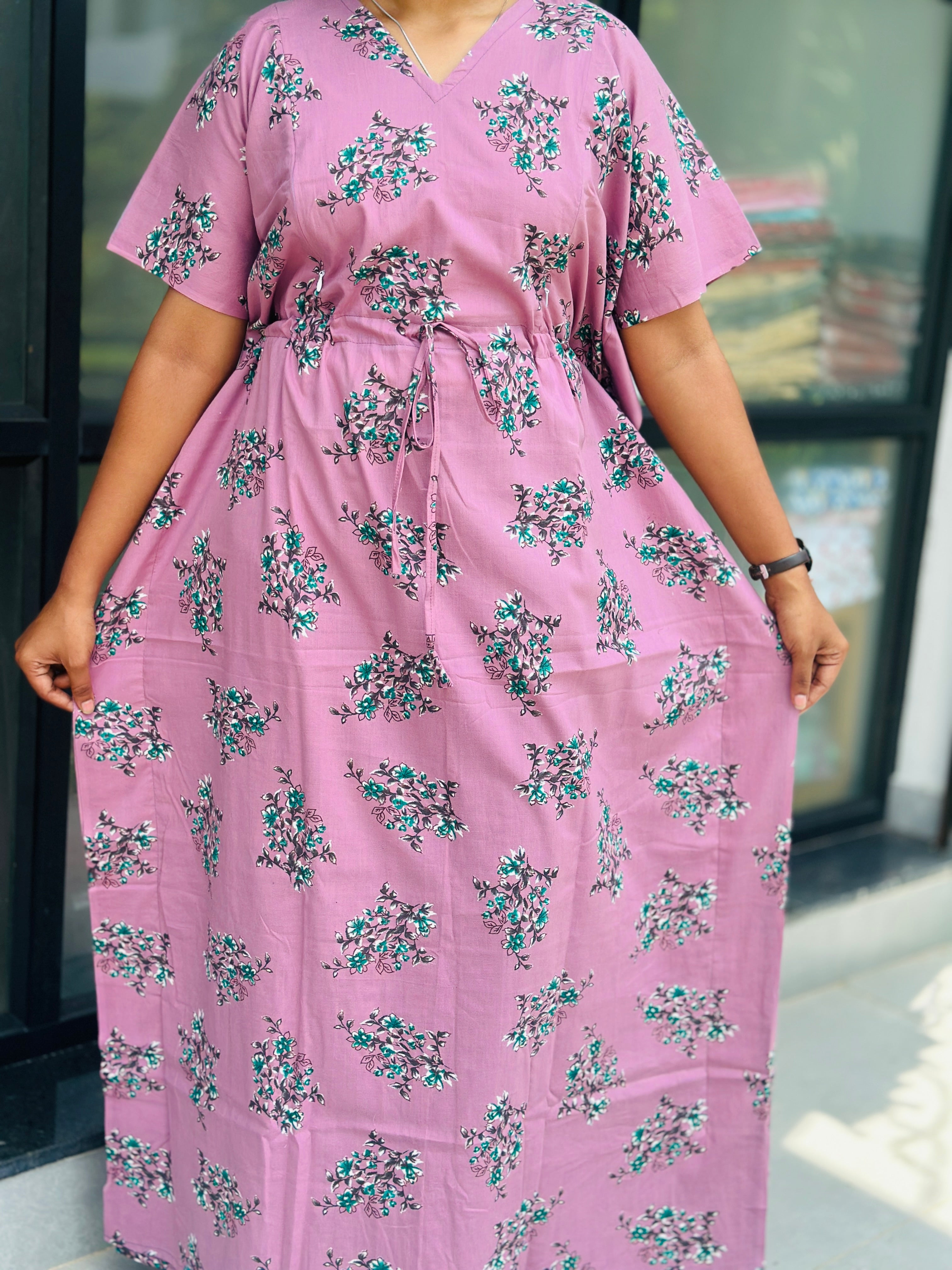 Floral nonfeeding kaftans