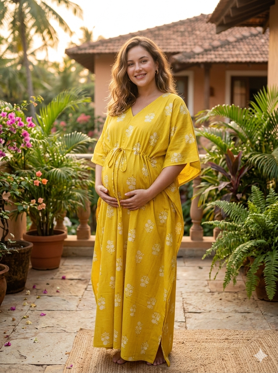 Premium floral plus size kaftan in pure soft cambric cotton fabric with centre zip &length 57” (free size L-5xl)