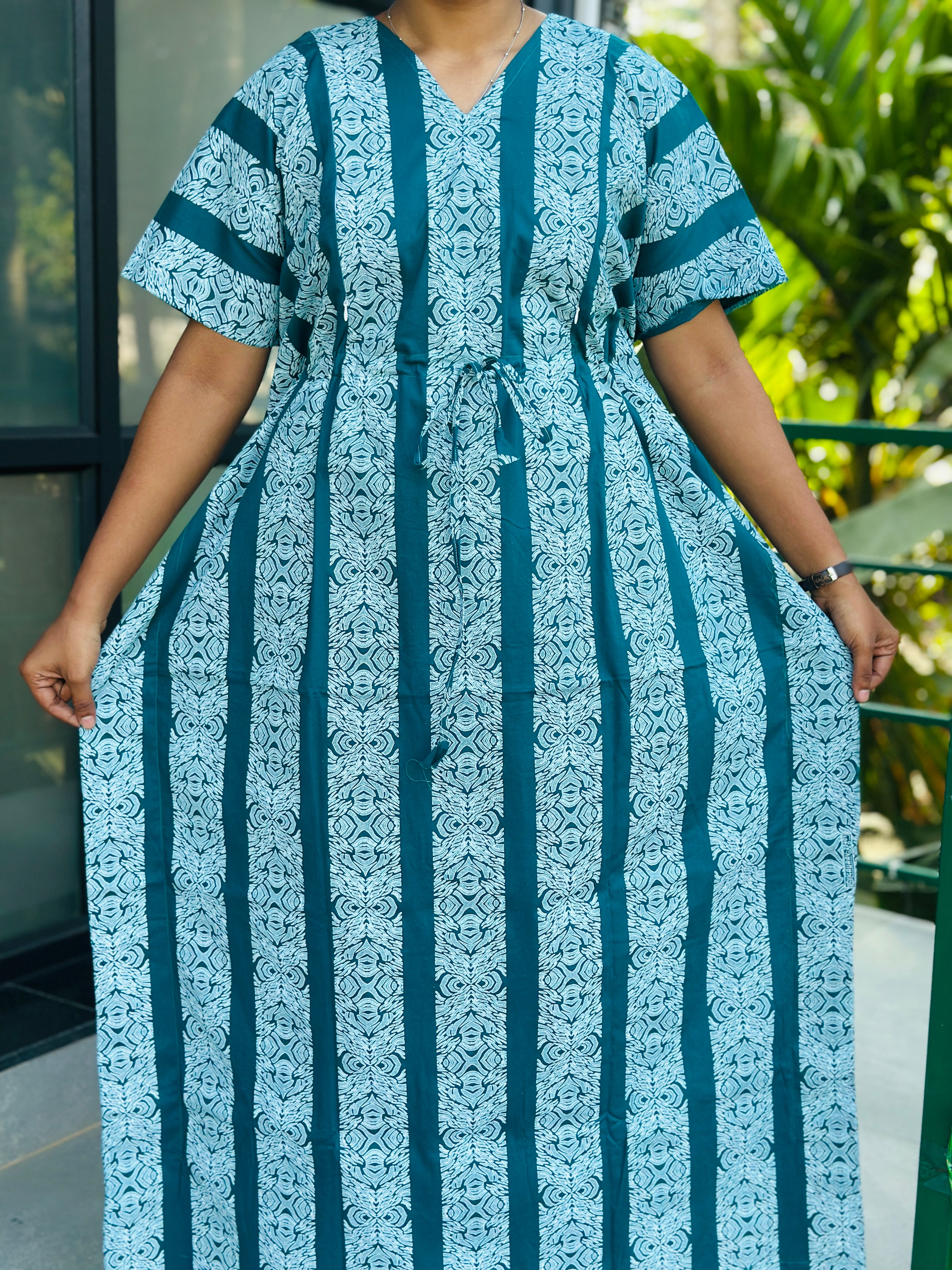Striped feeding kaftans-peacock