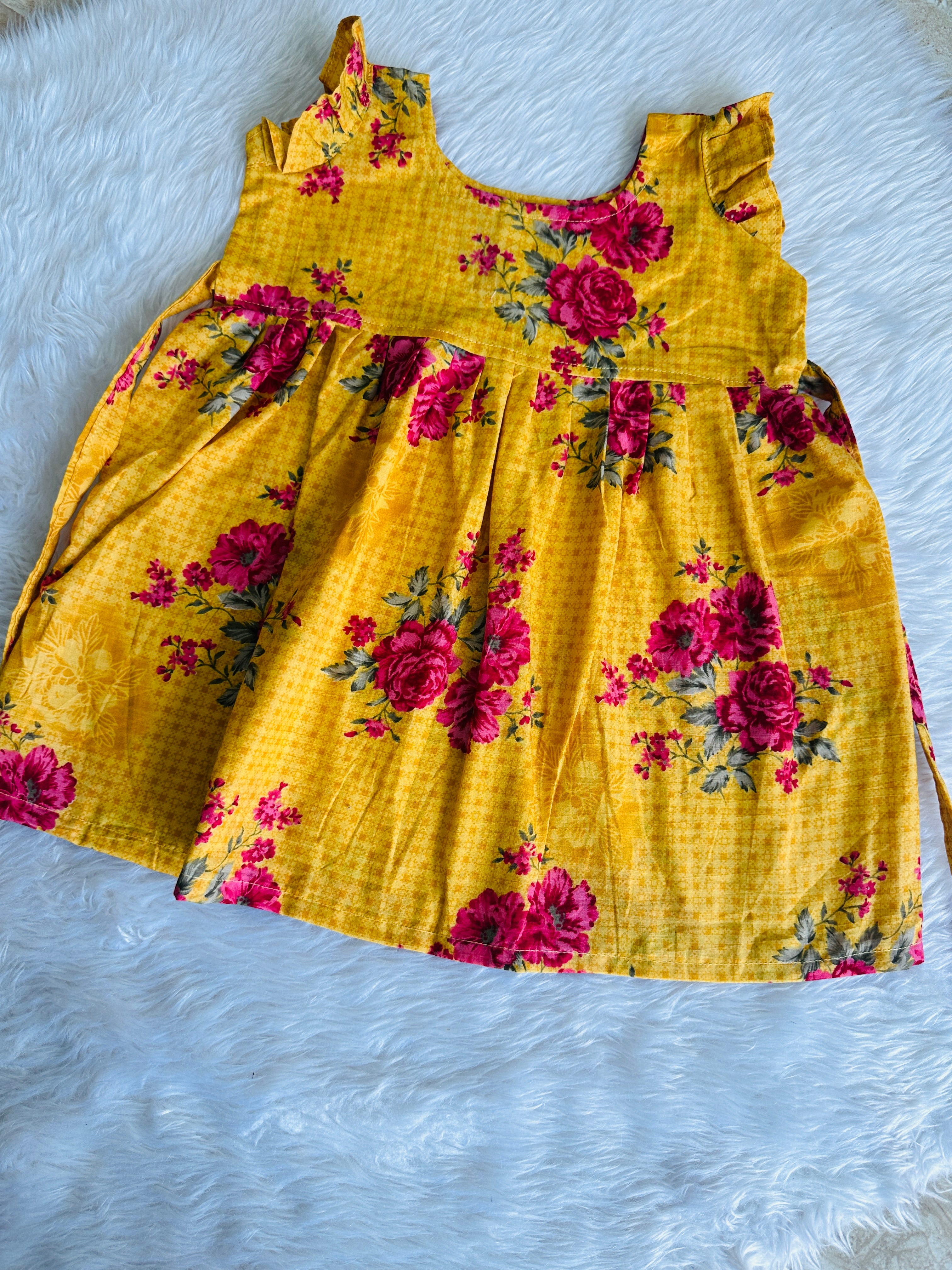 kids frock -ruffle sleeve